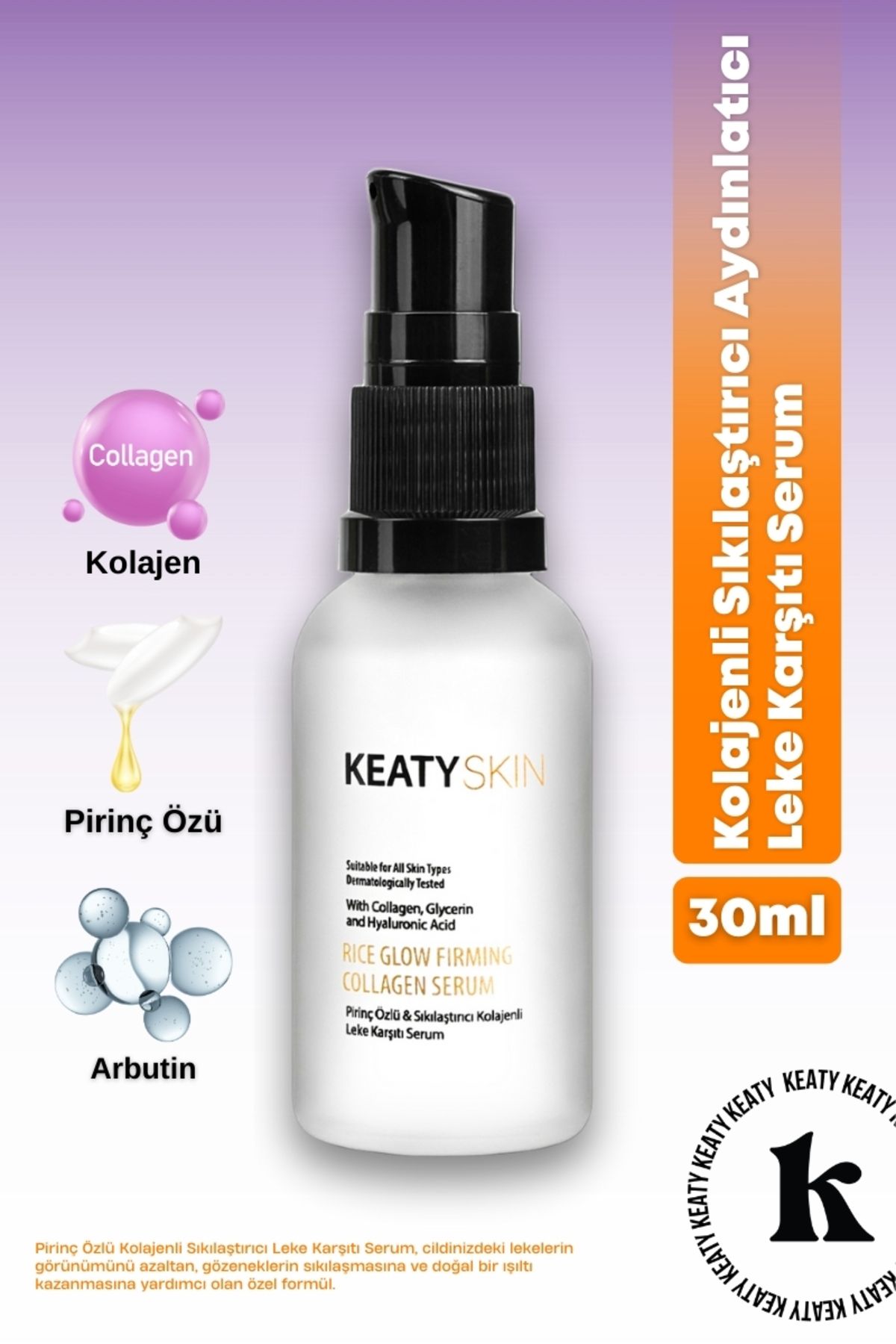 KEATY Pirinç Özlü Kolajenli Sıkılaştırıcı Leke Karşıtı Serum