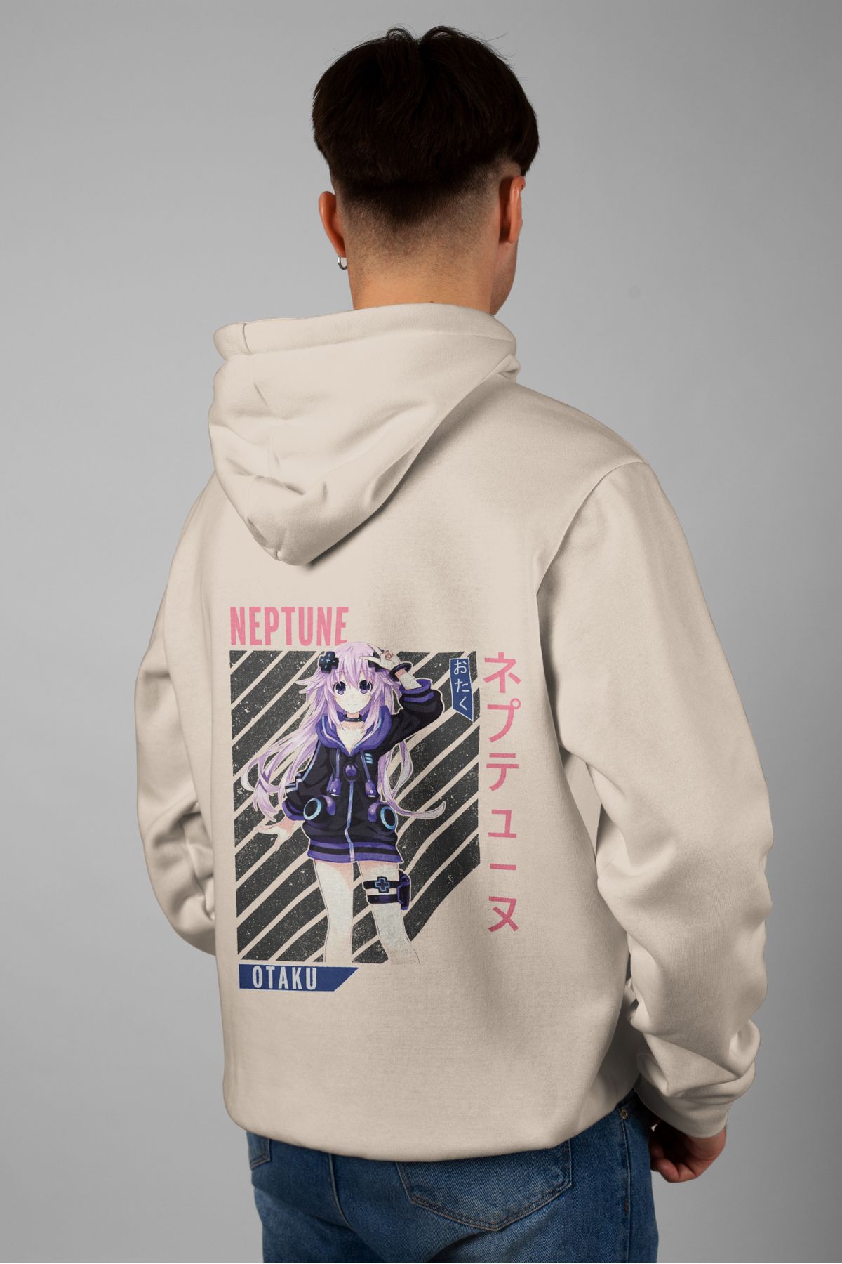 Zestia Unisex Hoodie, Neptune Sırt Baskılı, Regular,%100 Pamuk, Krem Renk Kapşonlu No: 0176