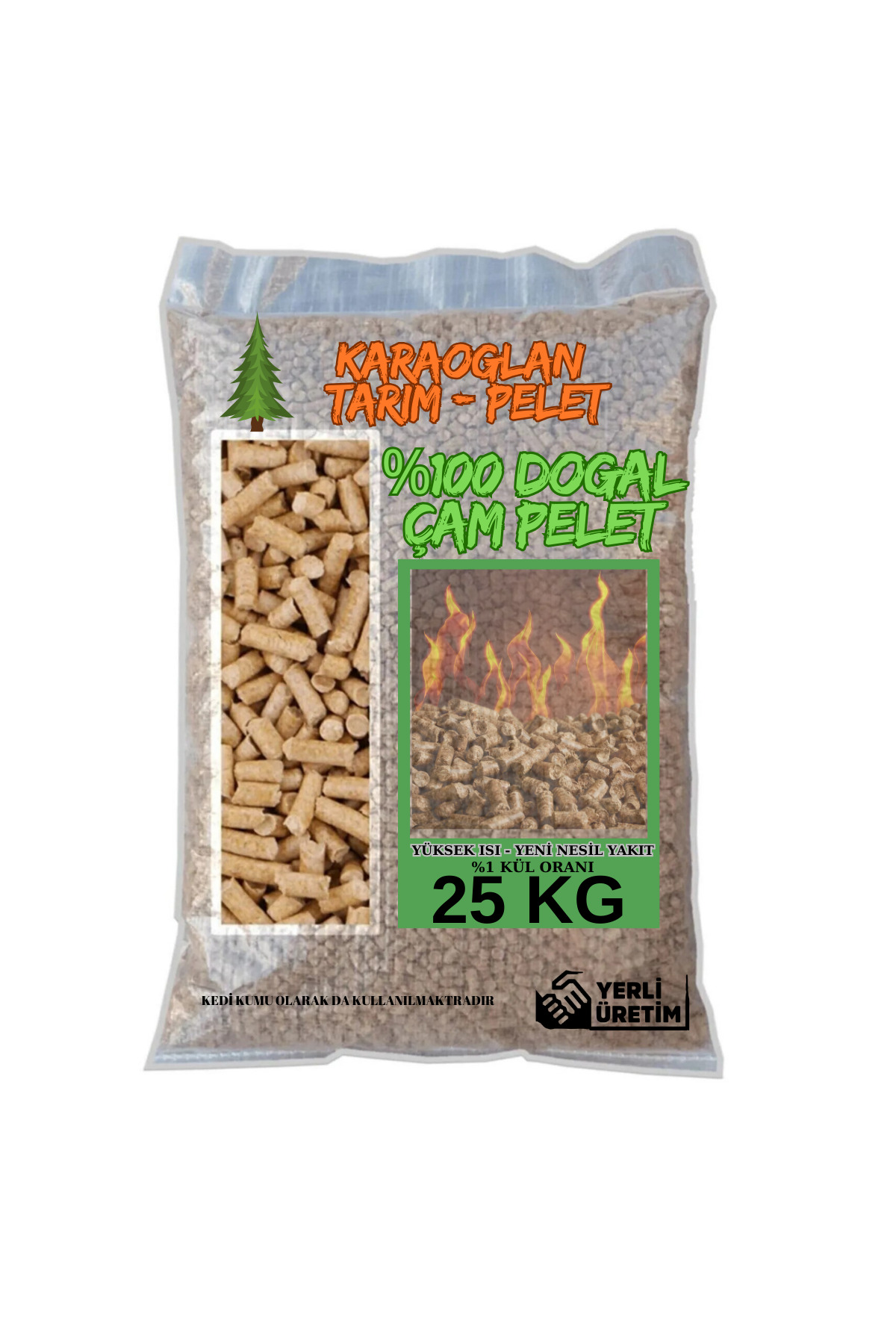 Pellet Stove Fuel 100% Natural Pine Pellet High Yield 25 Kg