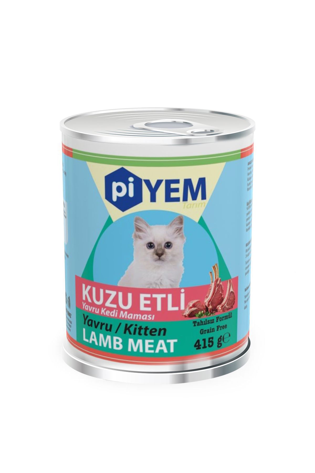 Piyem Tarım Tahılsız Kuzu Etli Yavru Kedi Konserve Maması 415 Gr. x 24 Adet