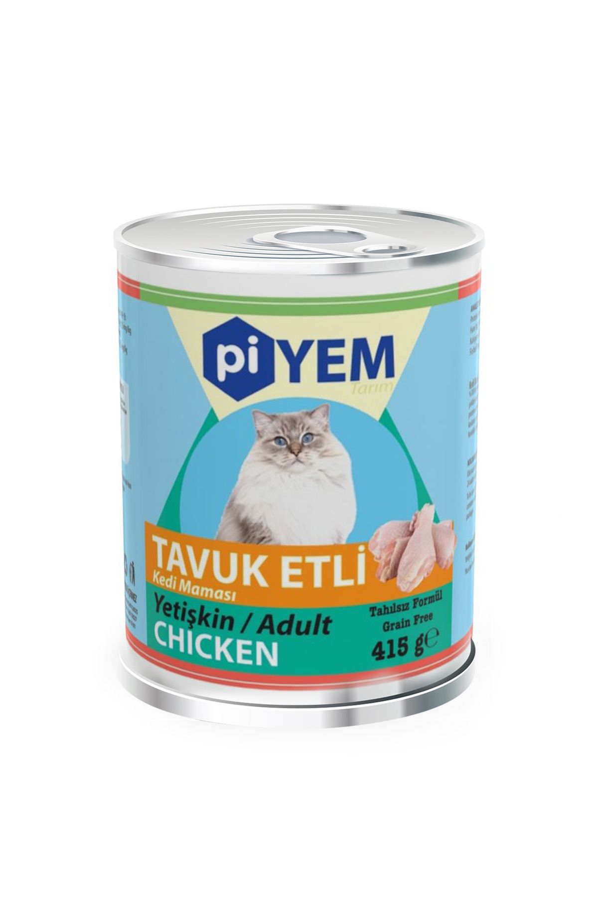 Piyem Tarım Tahılsız Tavuk Etli Yetişkin Kedi Konserve Maması 415 Gr. x 24 Adet