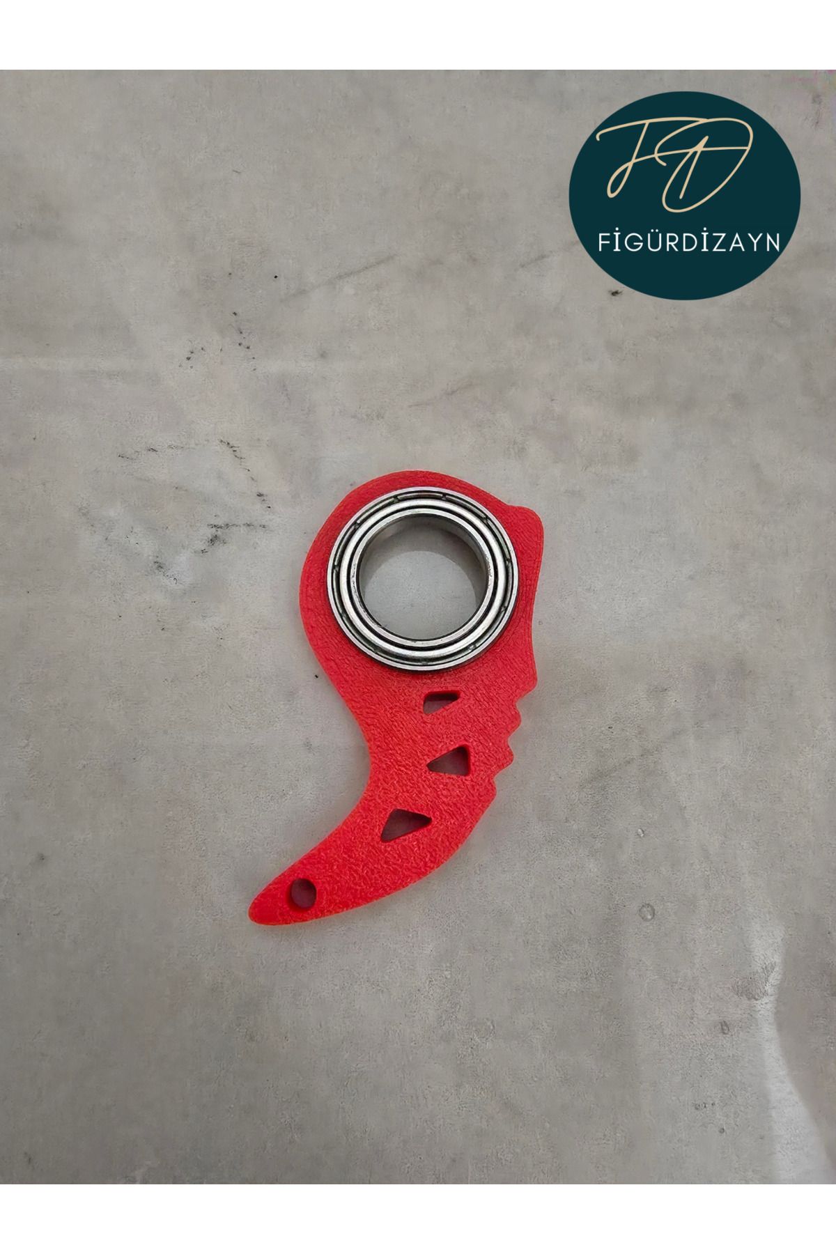 FigürDizayn Keyrambit V2 Pro Anahtarlık Kırmızı Rulmanlı