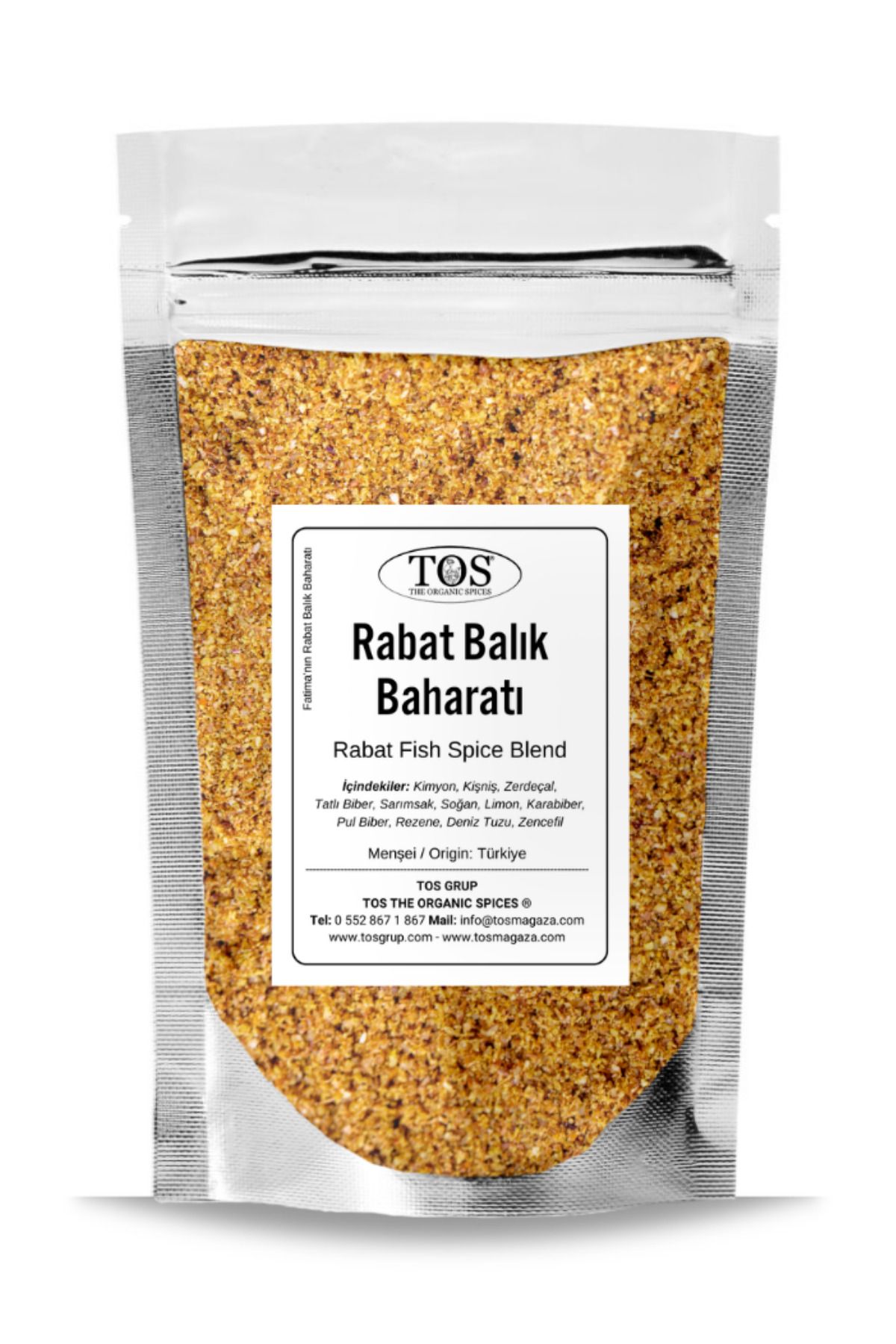 TOS The Organic Spices Fatima'nın Rabat Balık Baharatı 500 gr Fatima's Rabat Fish Spice