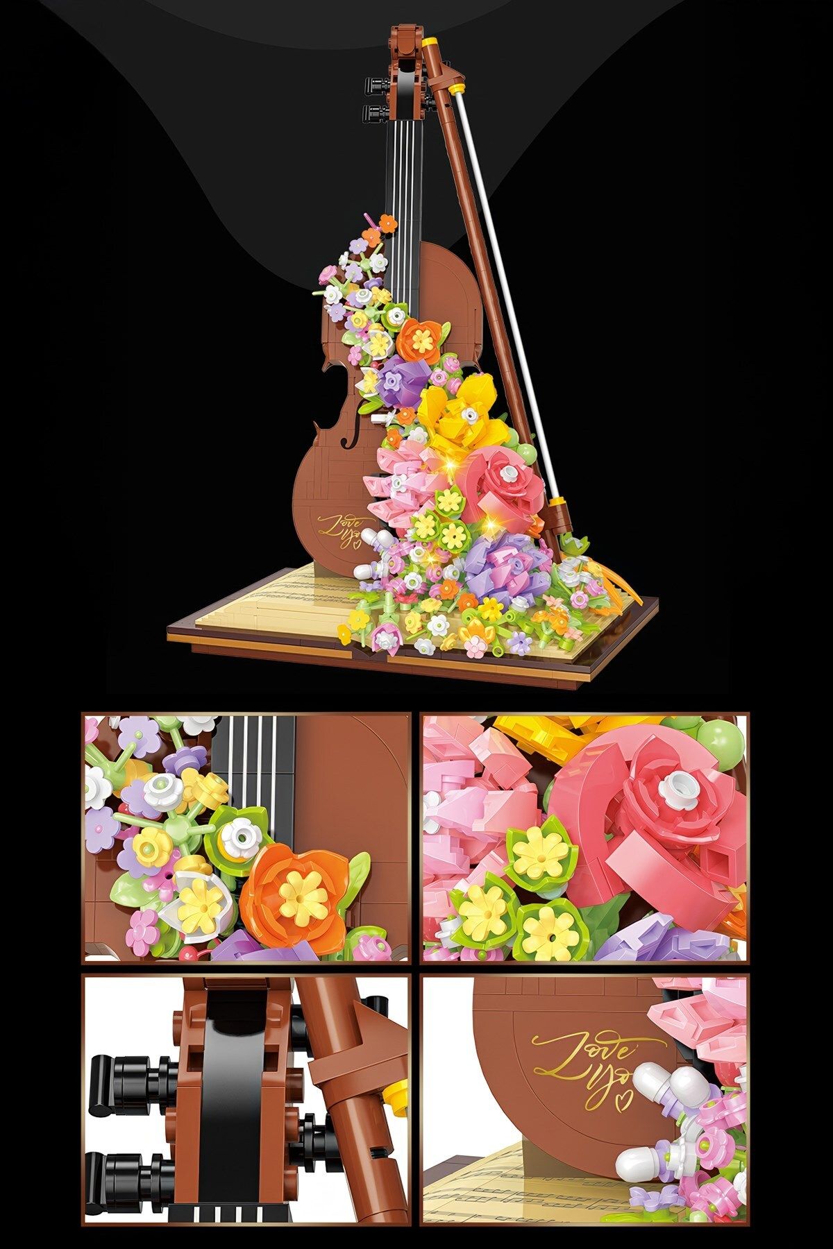 balody-Movement of Flowers Violin (Bl21228) – Mini Block Building Toys Set 2