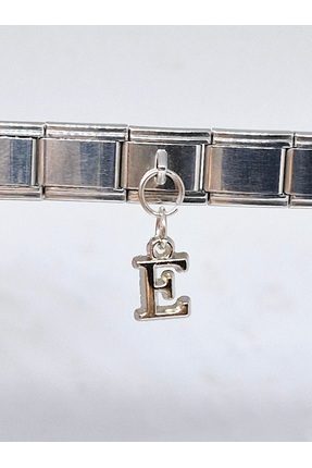RoseCo00 E Harfi Italyan Bileklik Charmı 1 Adet