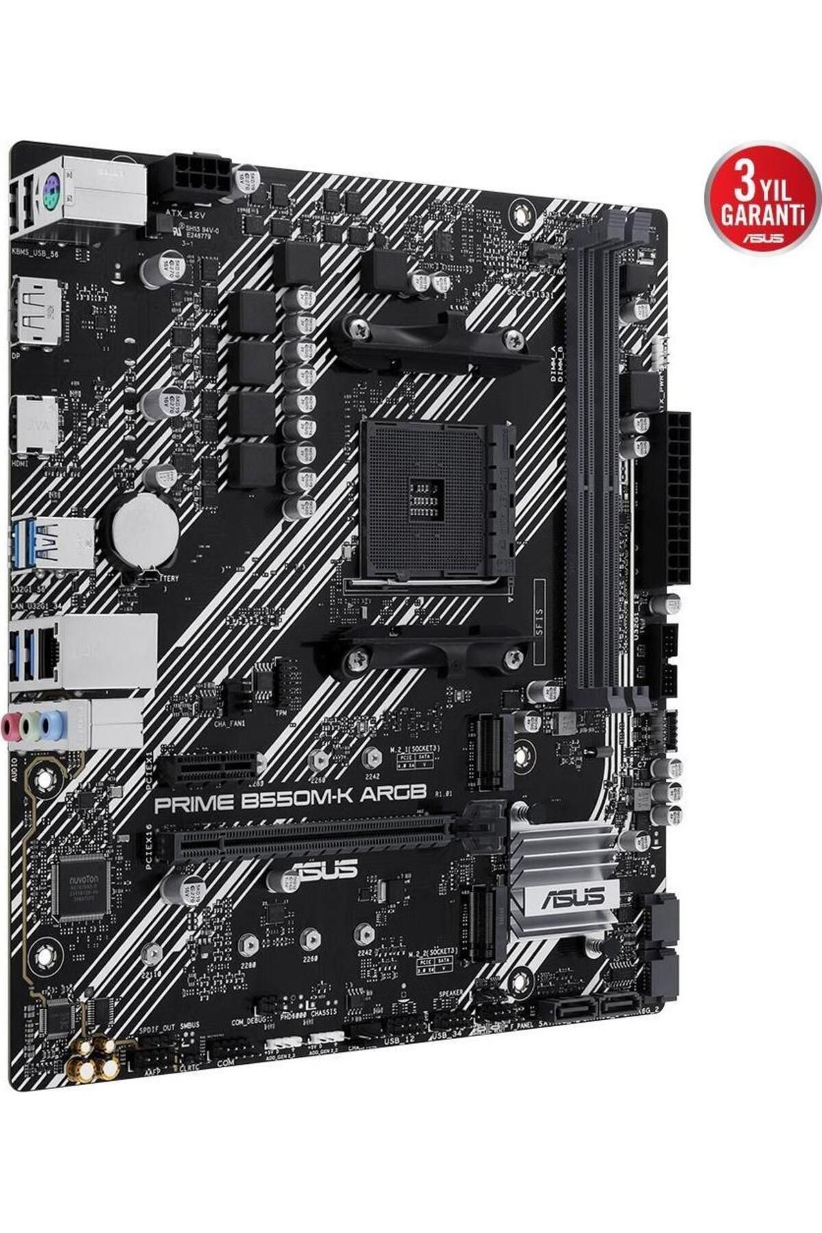 Prıme B550m-k Argb Am4 Ddr4 Ses Glan Dp/hdmı Sata3 Usb3.2 Matx - 4