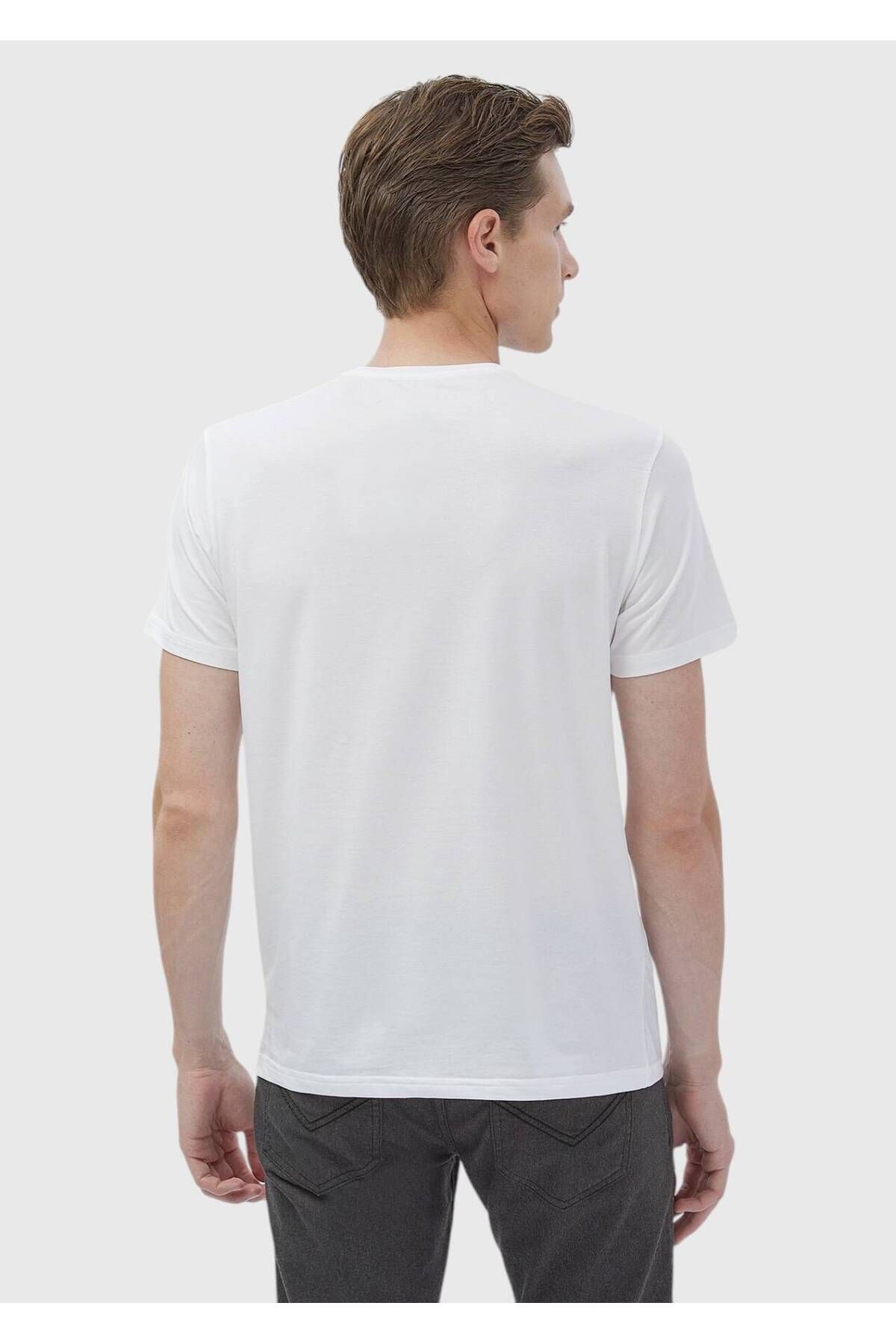 Ramsey-Plain Cotton Blend T-shirt 5