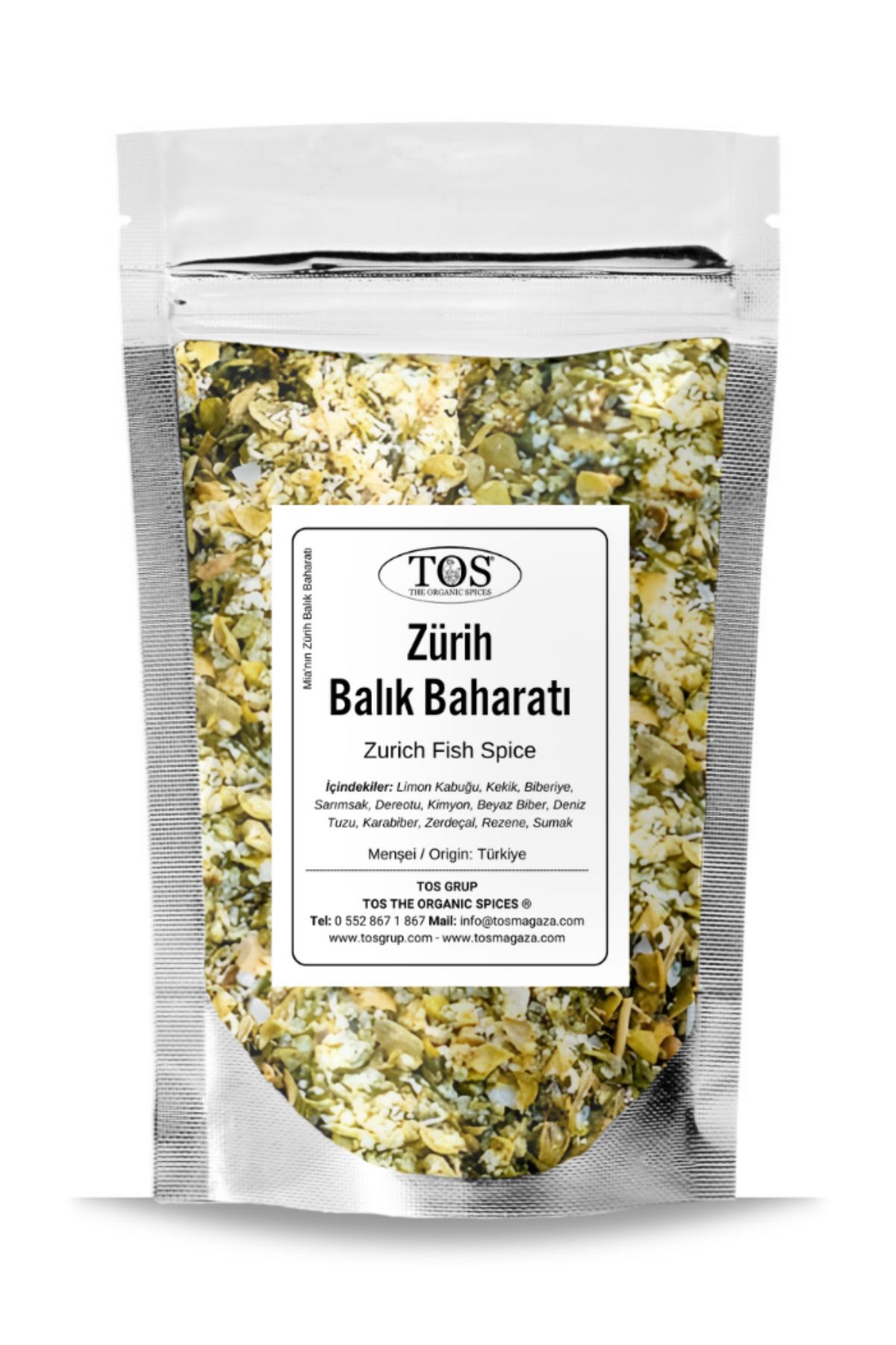 TOS The Organic Spices Mia'nın Zürih Balık Baharatı 100 gr Mia's Zurich Fish Spice