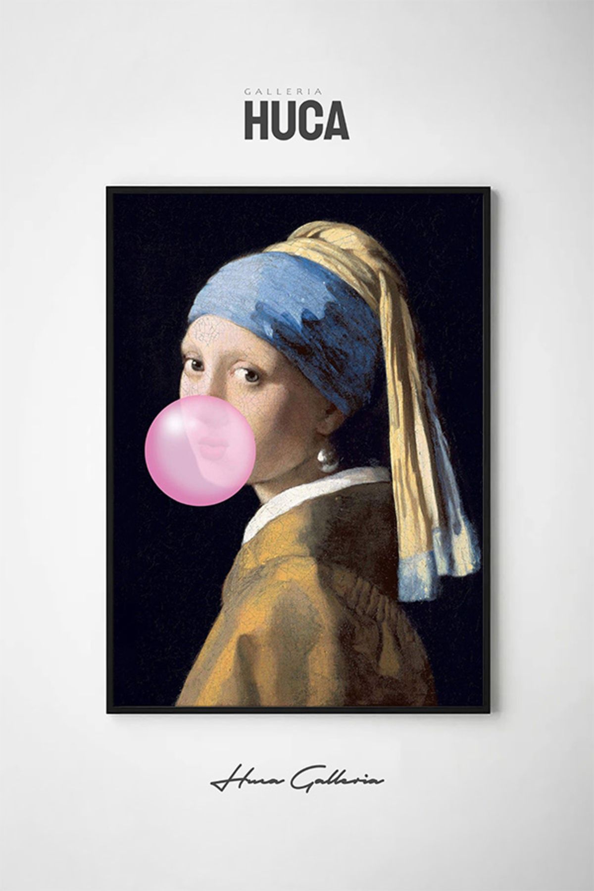 Huca İnci Küpeli Kız Bubblegum - Girl With Pearl Earring - Altered Art - Poster -  Premium Art