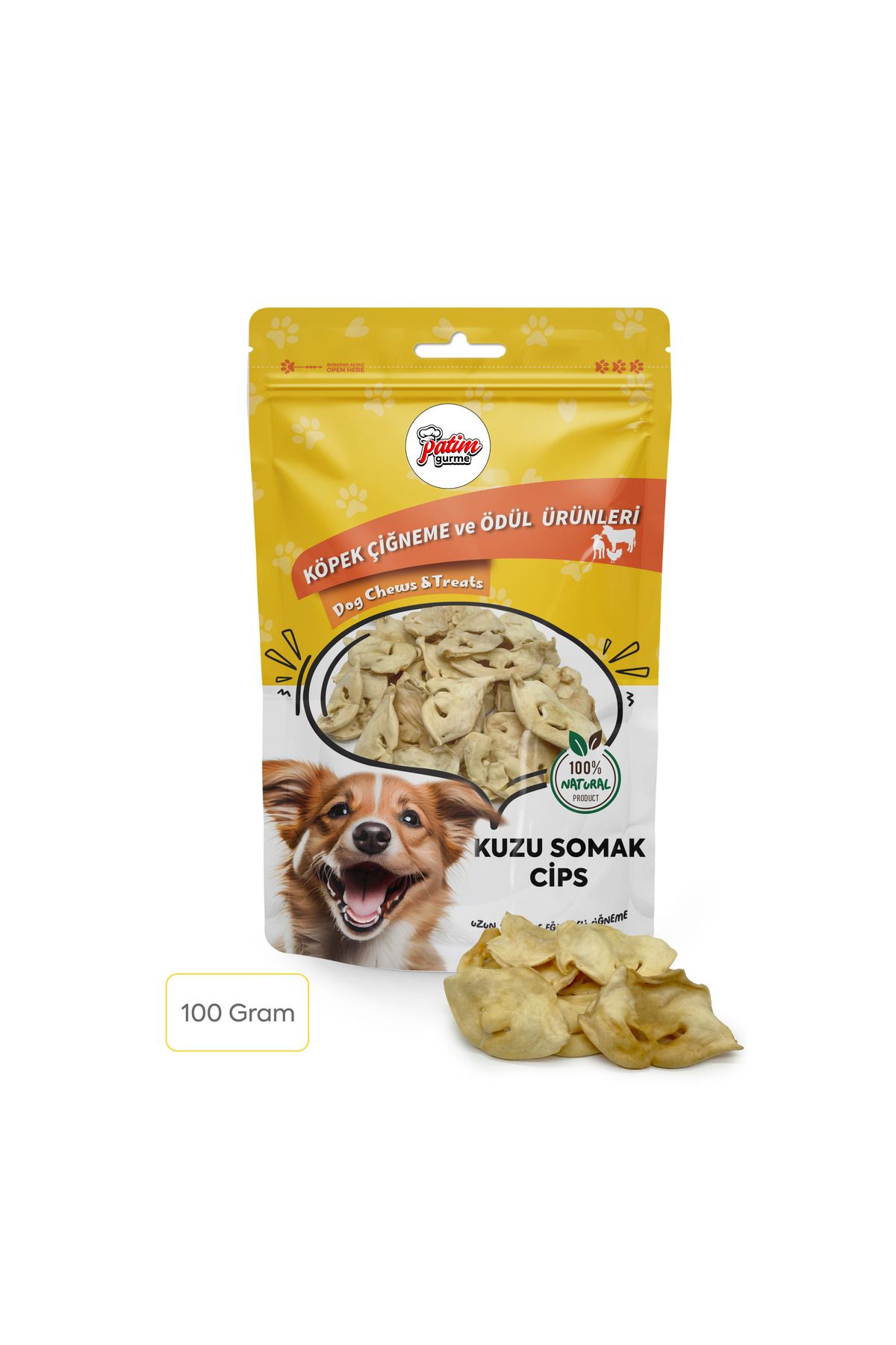 Patim Gurme Kuzu Somak 100 Gram %100 Doğal Köpek Ödül Maması