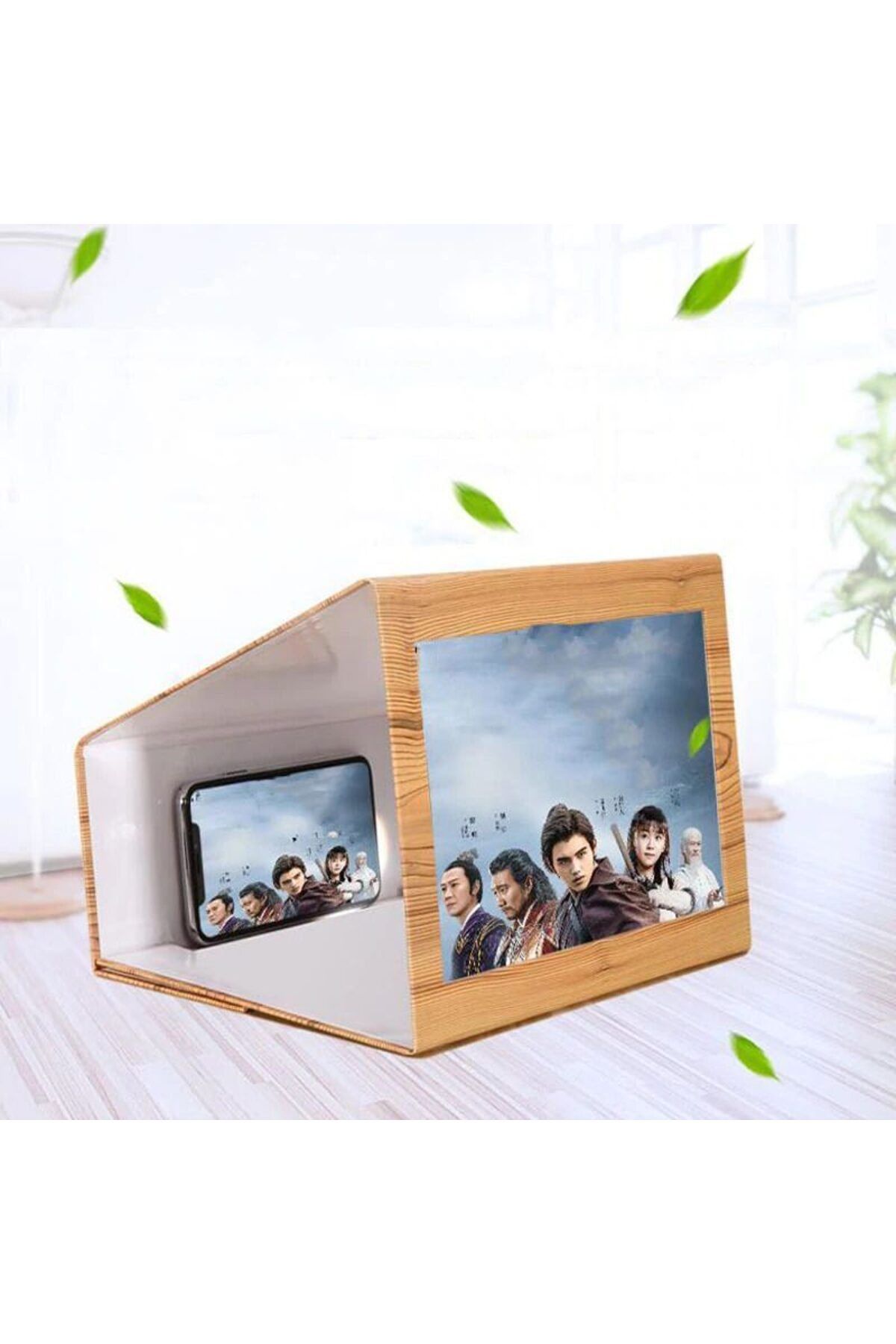 Easy Tedarik 3D Cep Telefonu Ekran Büyüteci Ahşap