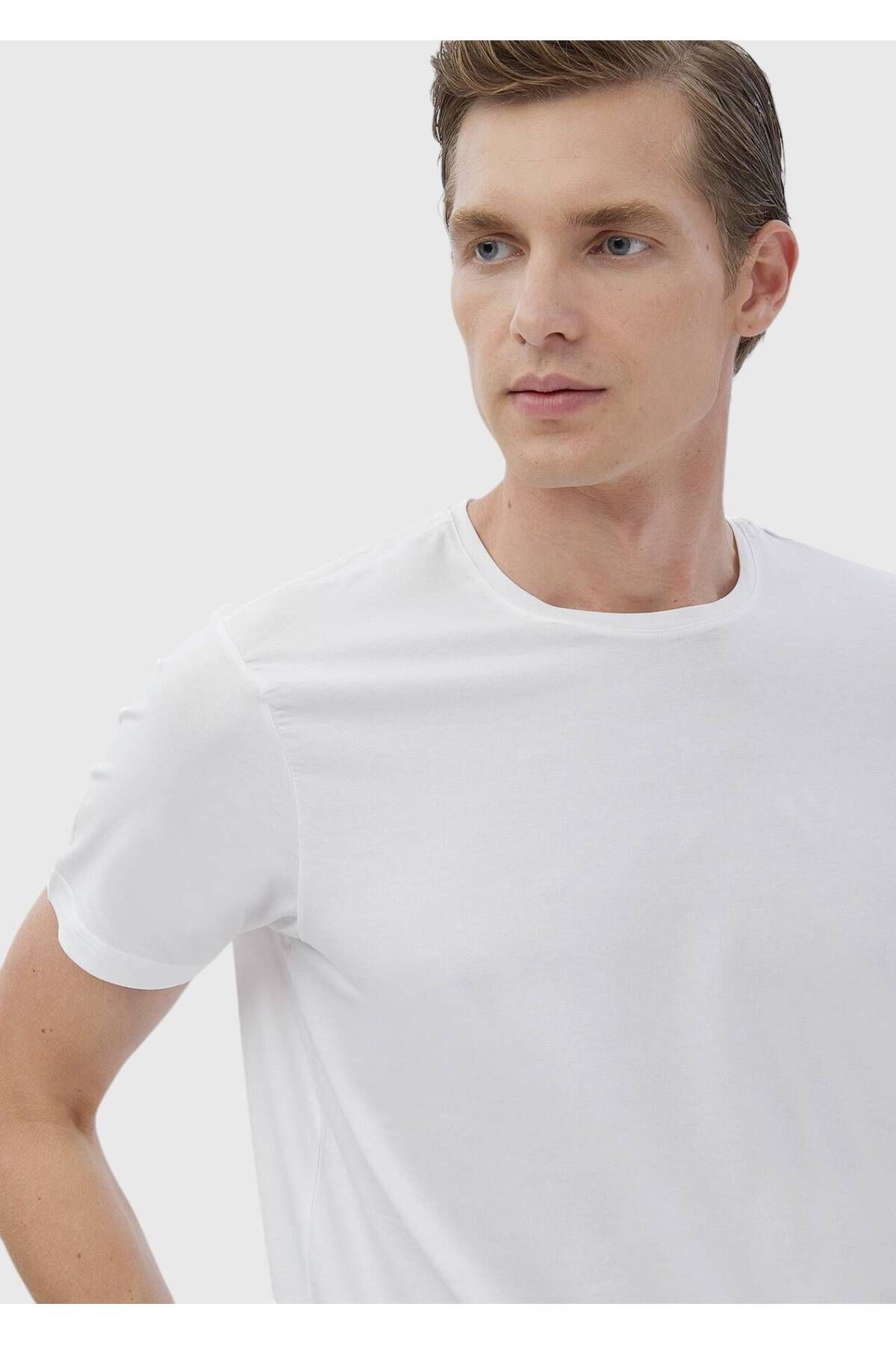 Ramsey-Plain Cotton Blend T-shirt 4