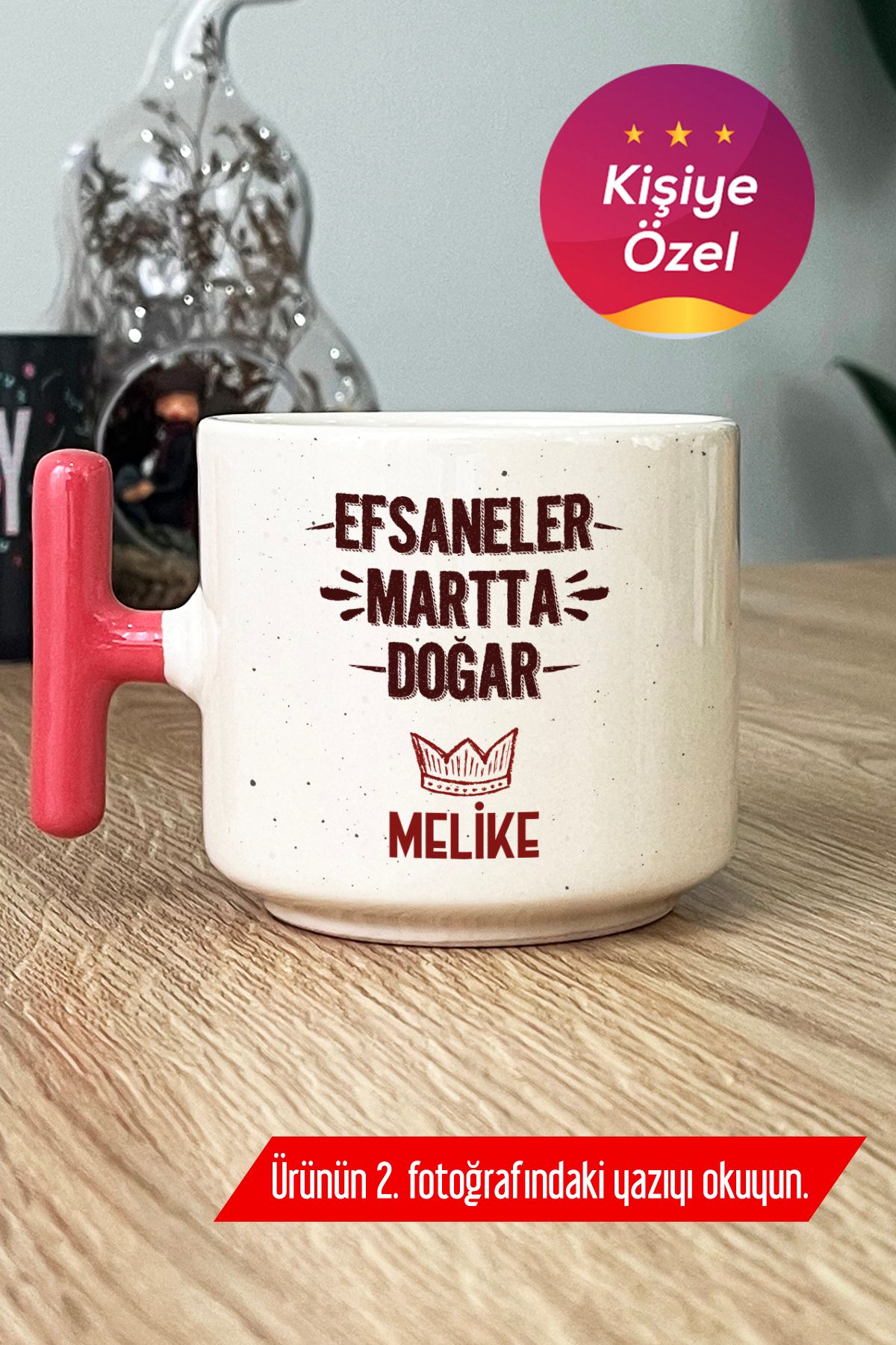 Hedizu Kişiye Özel Efsaneler Martta Doğar Kupa Bardak T Kulplu Pembe Doğum Günü Hediyesi Z4J V5R