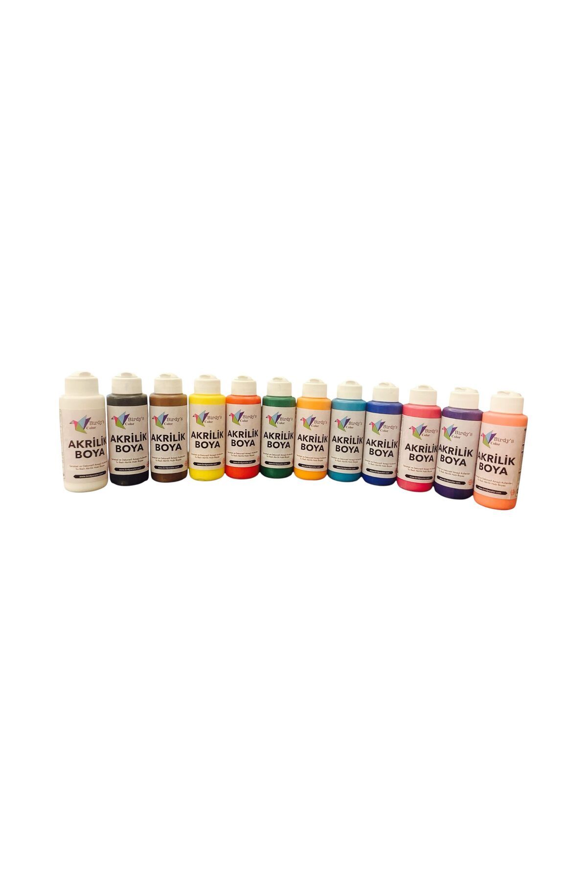 Birdys Color Akrilik Boya 12'li Set 12X120 ml Ana Renkler Birdys Color