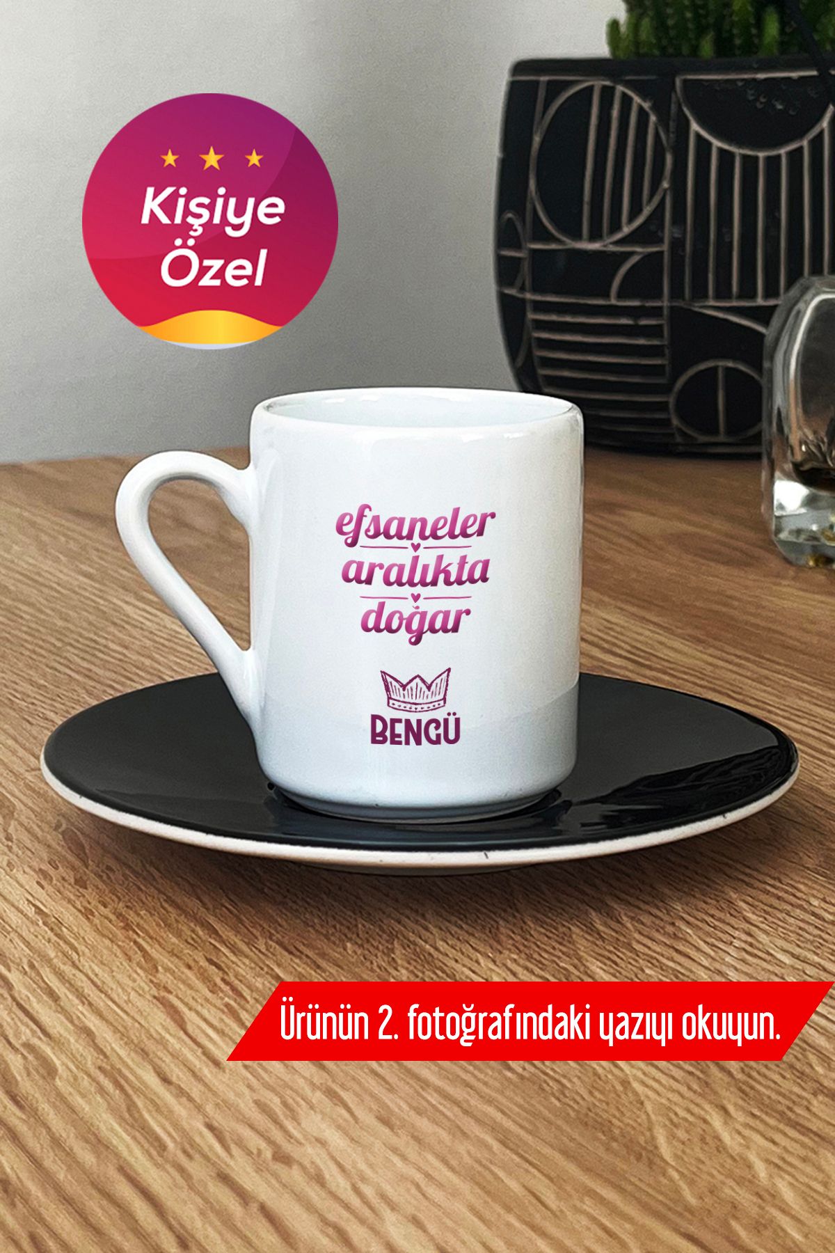 Hedizu Kişiye Özel Yay Oğlak Burcu Türk Kahvesi Fincanı Siyah Doğum Günü Hediyesi W7M G7Y