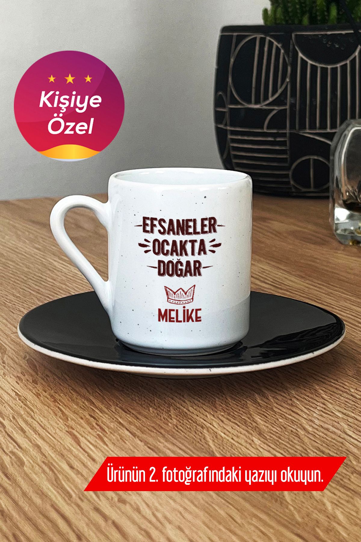 Hedizu Kişiye Özel Efsaneler Ocakta Doğar Türk Kahvesi Fincanı Siyah Doğum Günü Hediyesi K9E Q5L