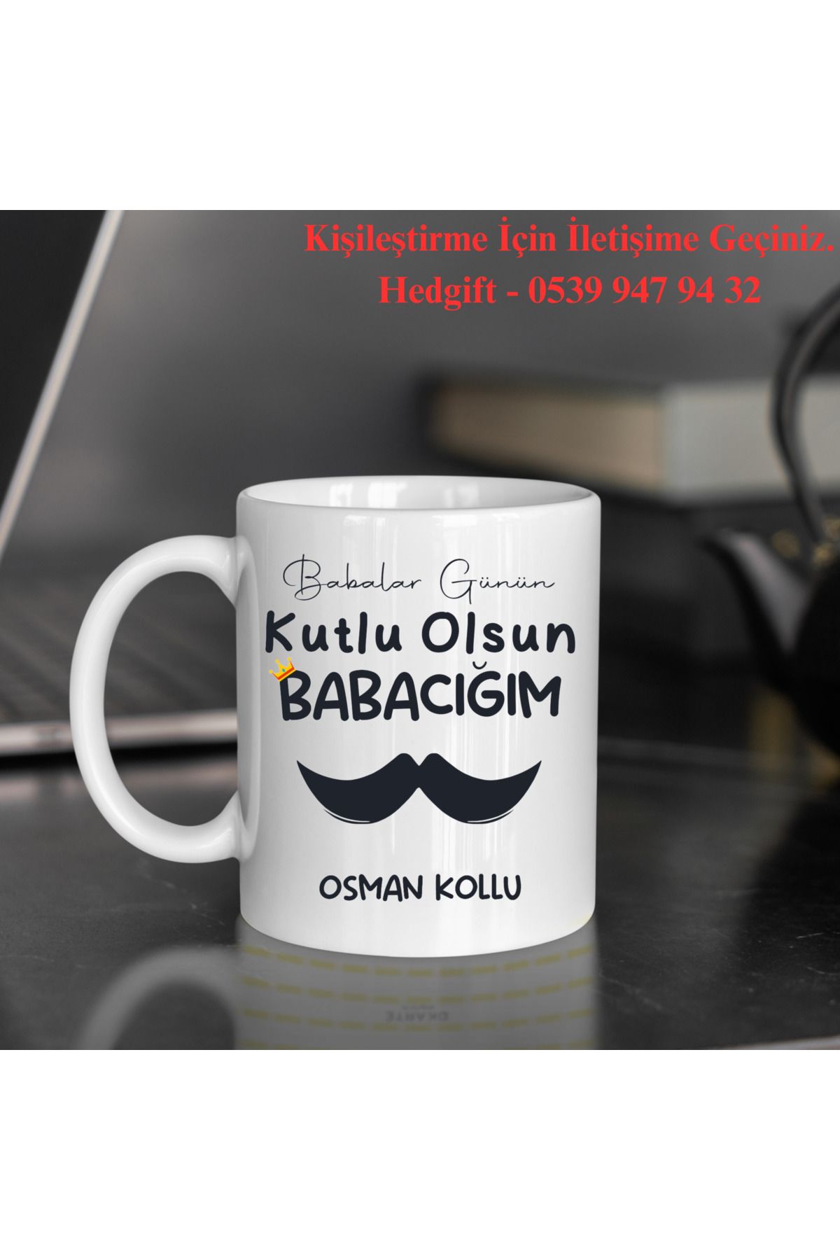 HEDGİFT Kişiye Özel Tasarlanabilir Babalar Günü Hediyesi Porselen Kupa Bardak