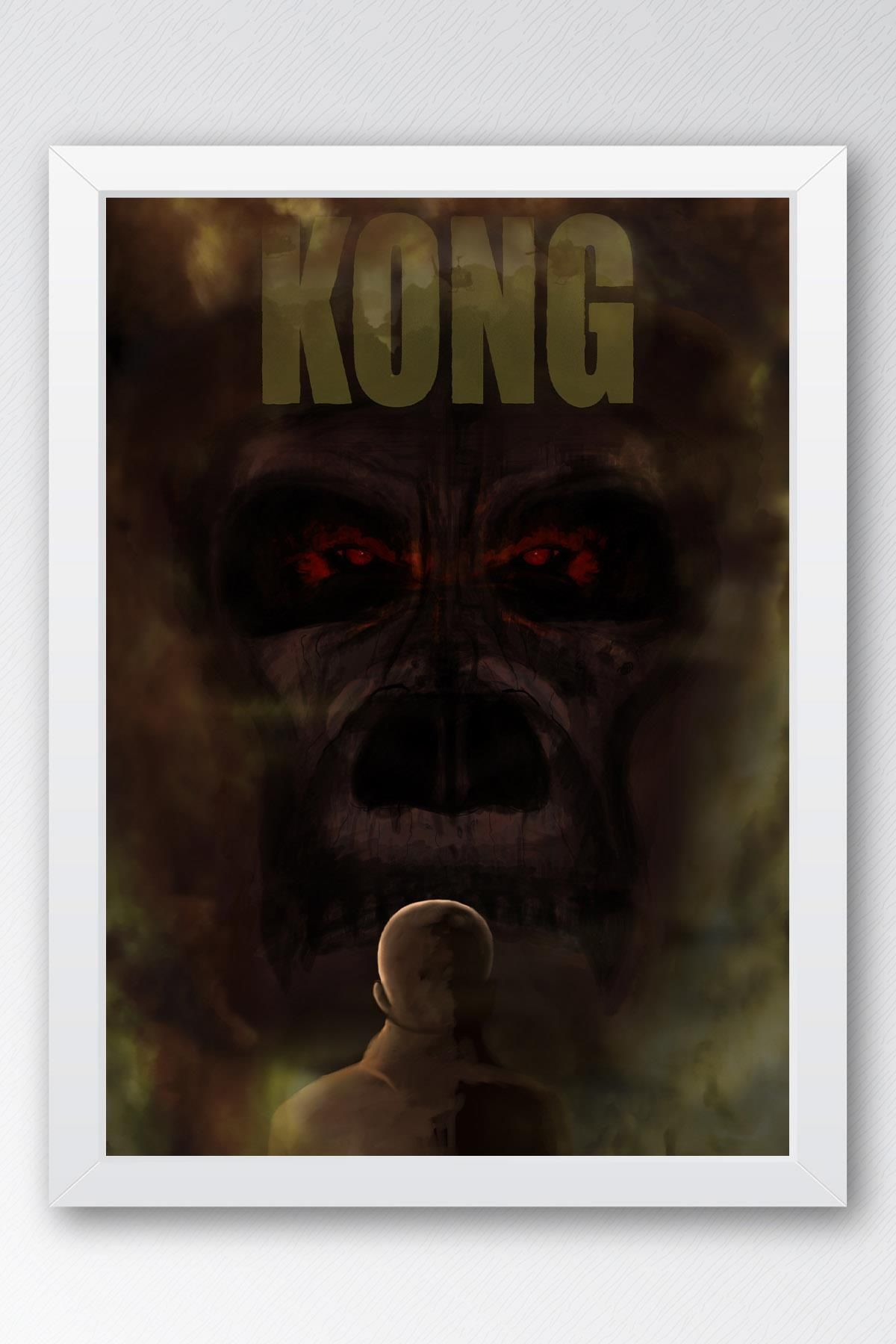 Saturn King Kong Skull Island Çerçeveli Tablo - Kafatası Adası Film Posteri Tablo