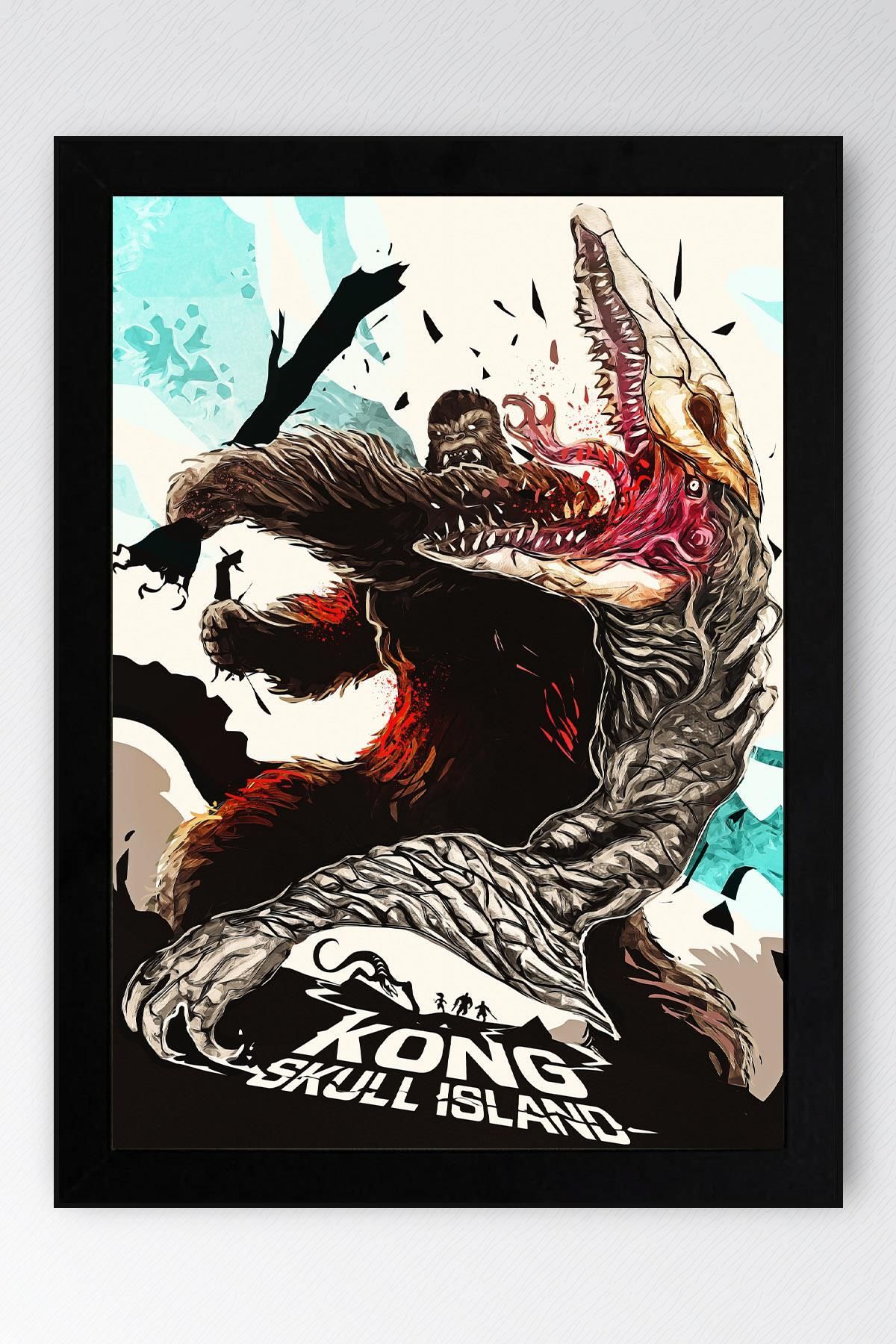 Saturn Kong Skull Island Çerçeveli Tablo - Kafatası Adası Film Posteri Tablo