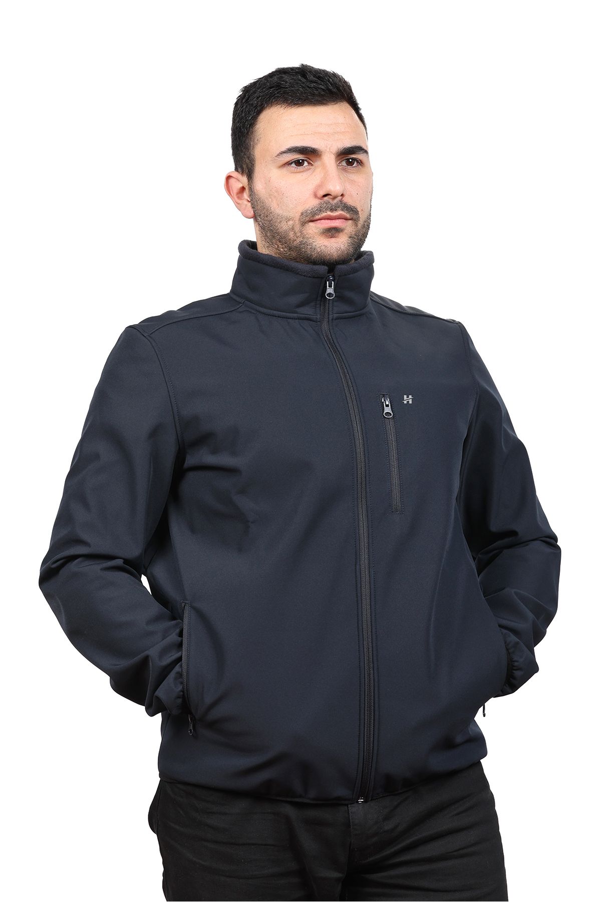 Huğlu Lacivert Softshell Dikyaka Mont