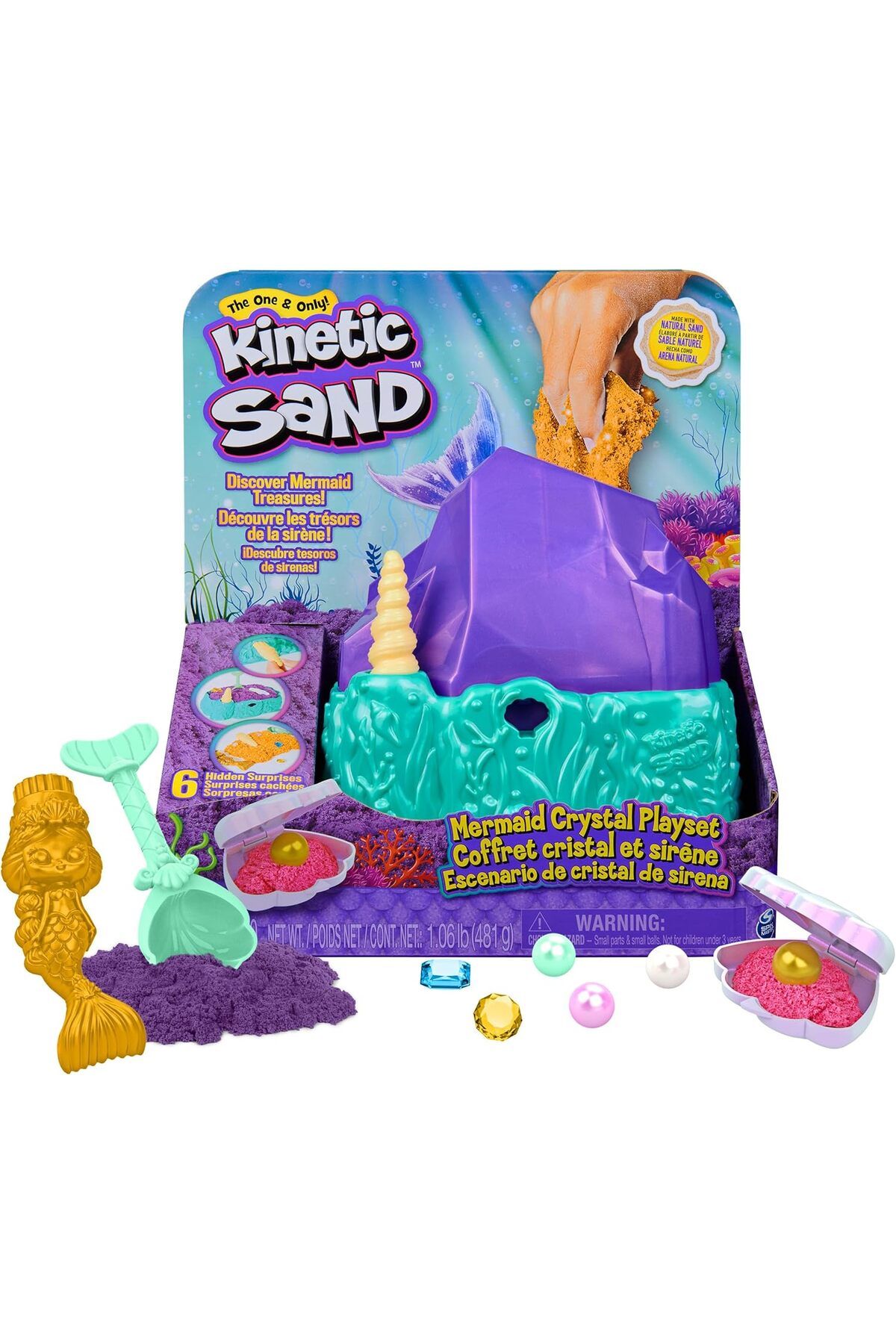 Kinetic Sand-مجموعة ألعاب حورية البحر الكريستالية 6064333 1