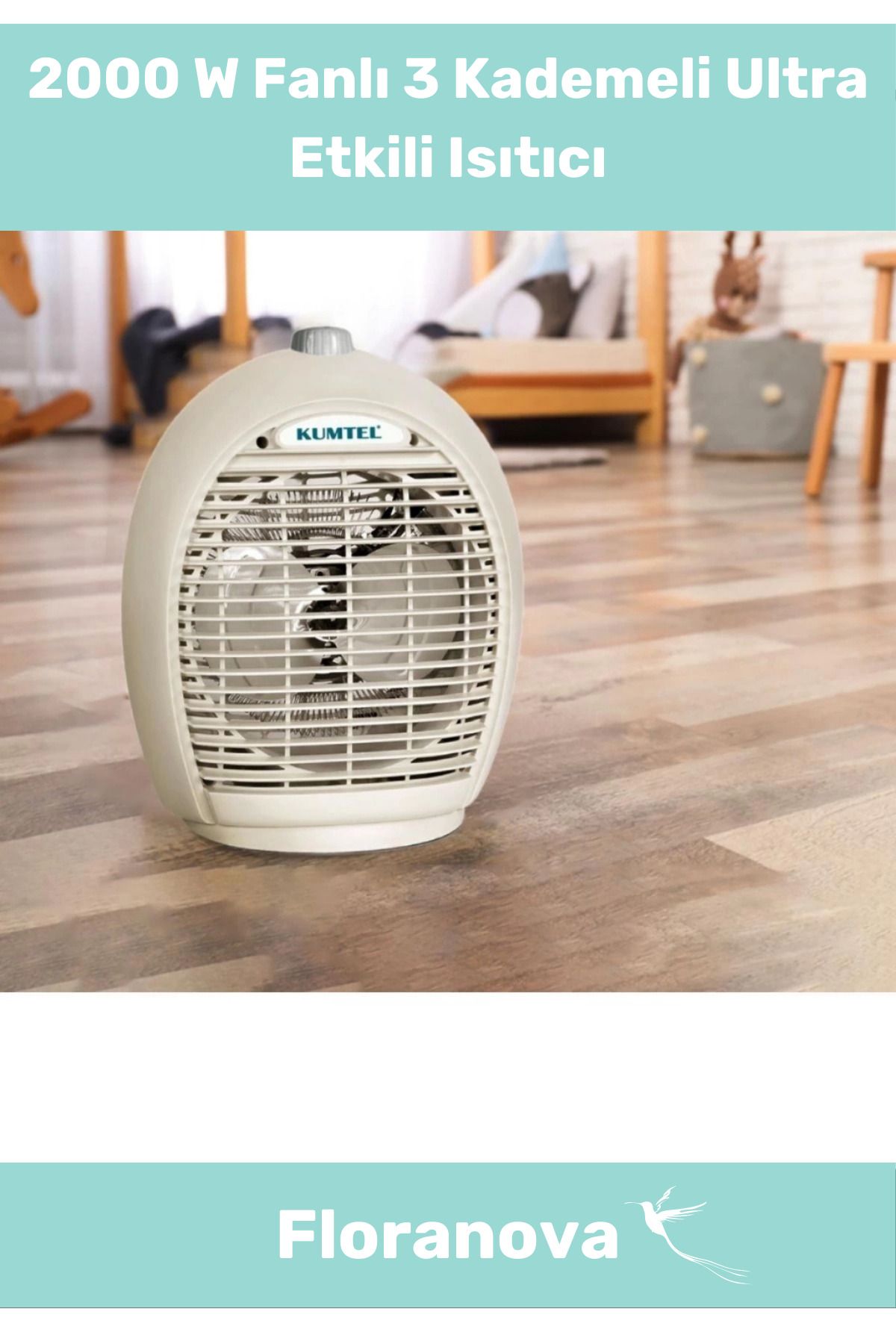 Floranova Premium Sessiz Masa Üstü Duvara Monte Soğuk Sıcak 3 Kademeli 2000 W Fanlı Ultra Etkili Isıtıcı