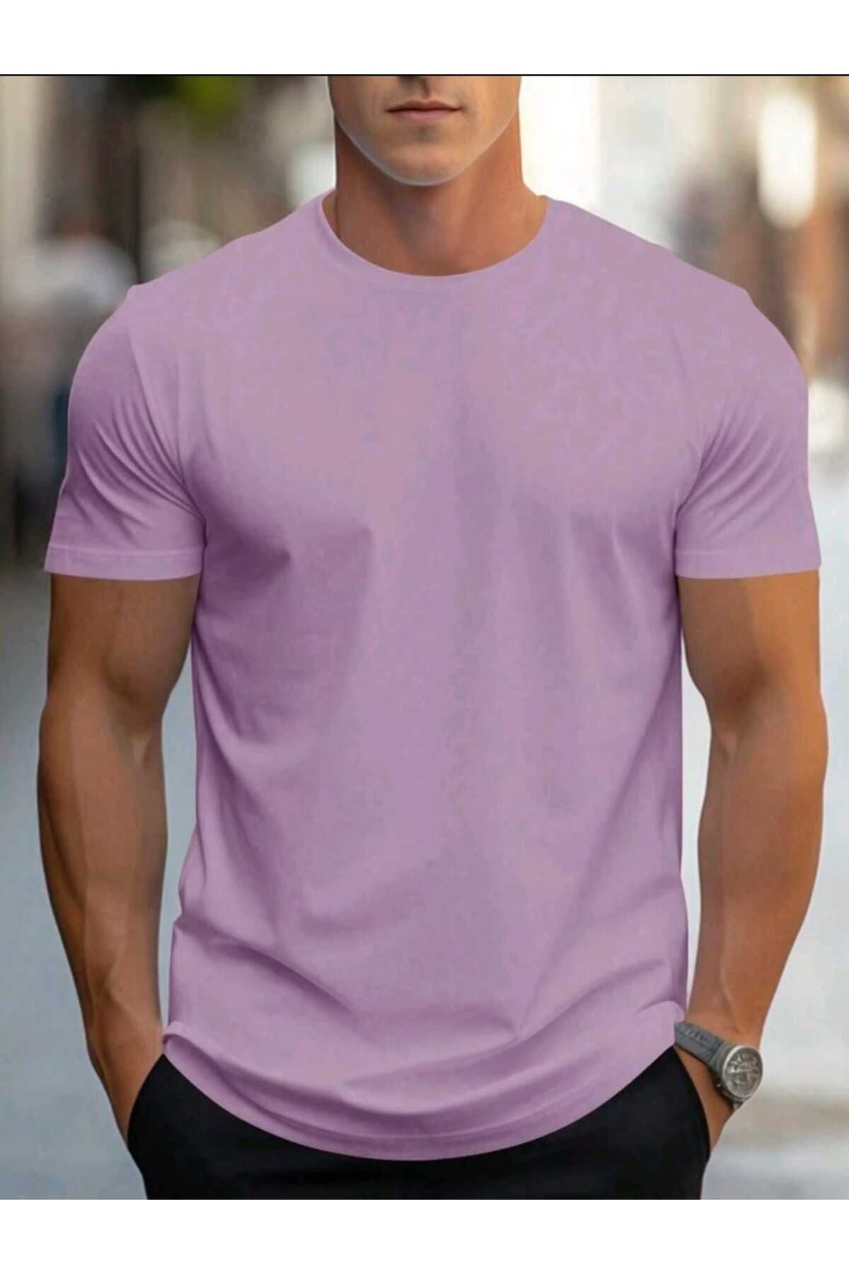 FAVORİST Erkek yazlık pamuklu Basic T-shirt Düz Model