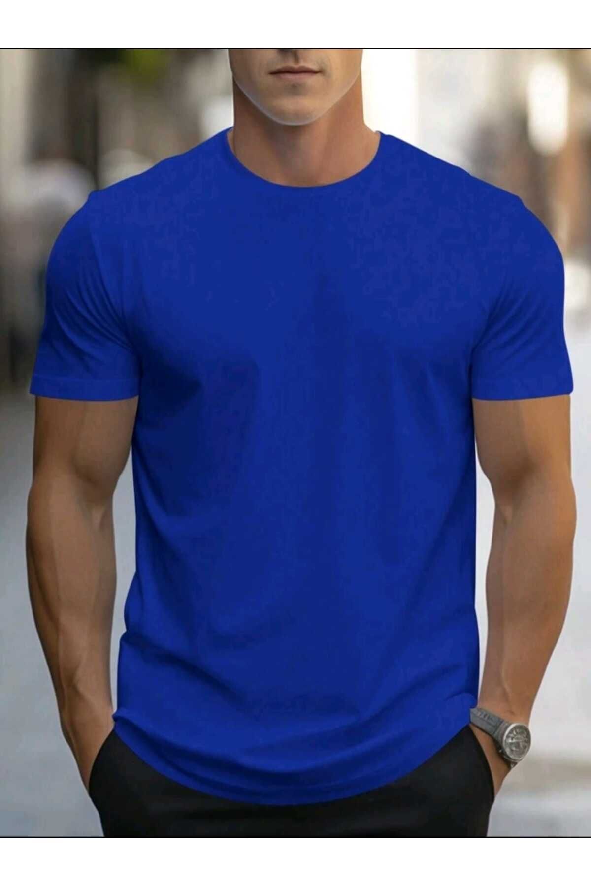 FAVORİST Erkek yazlık pamuklu Basic T-shirt Düz Model