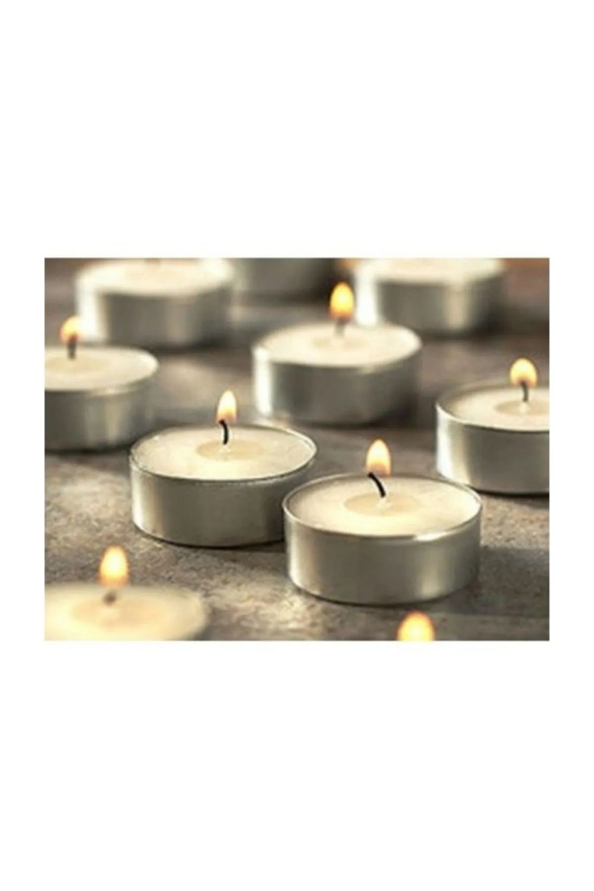 Mhm Collections 50 Li Tealight Mum Beyaz Tea Light 50 Adet