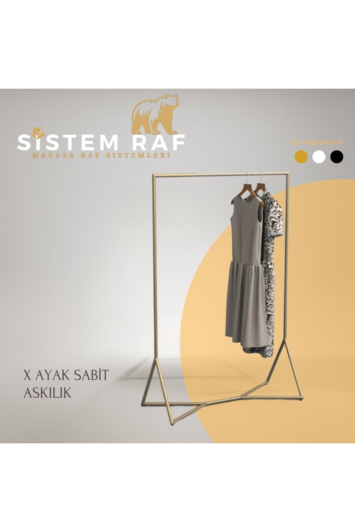 sistem raf X Ayaklı Sabit Askılık - Elbise Askılığı