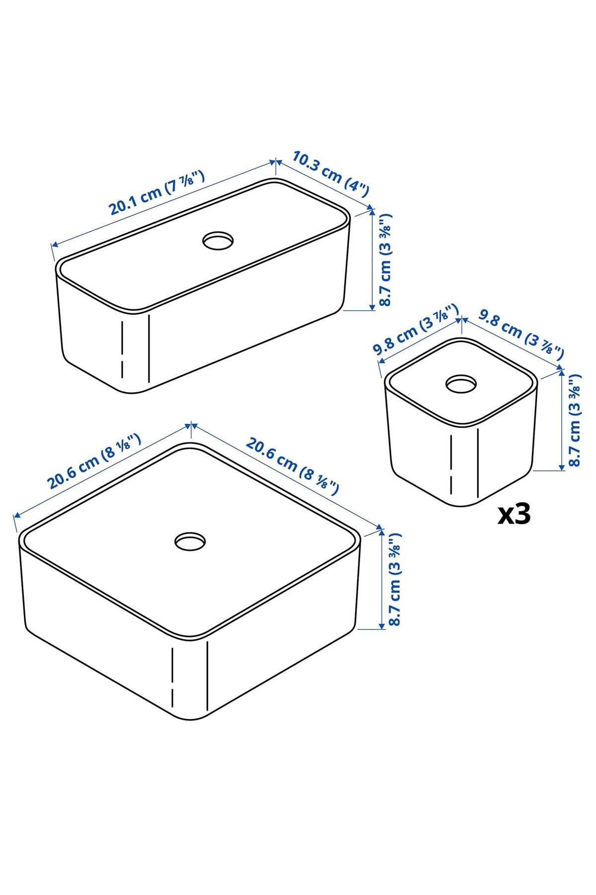 Binbirreyon-5 Pieces Organize Box with Lid - Drawer Organizer Dd044 5
