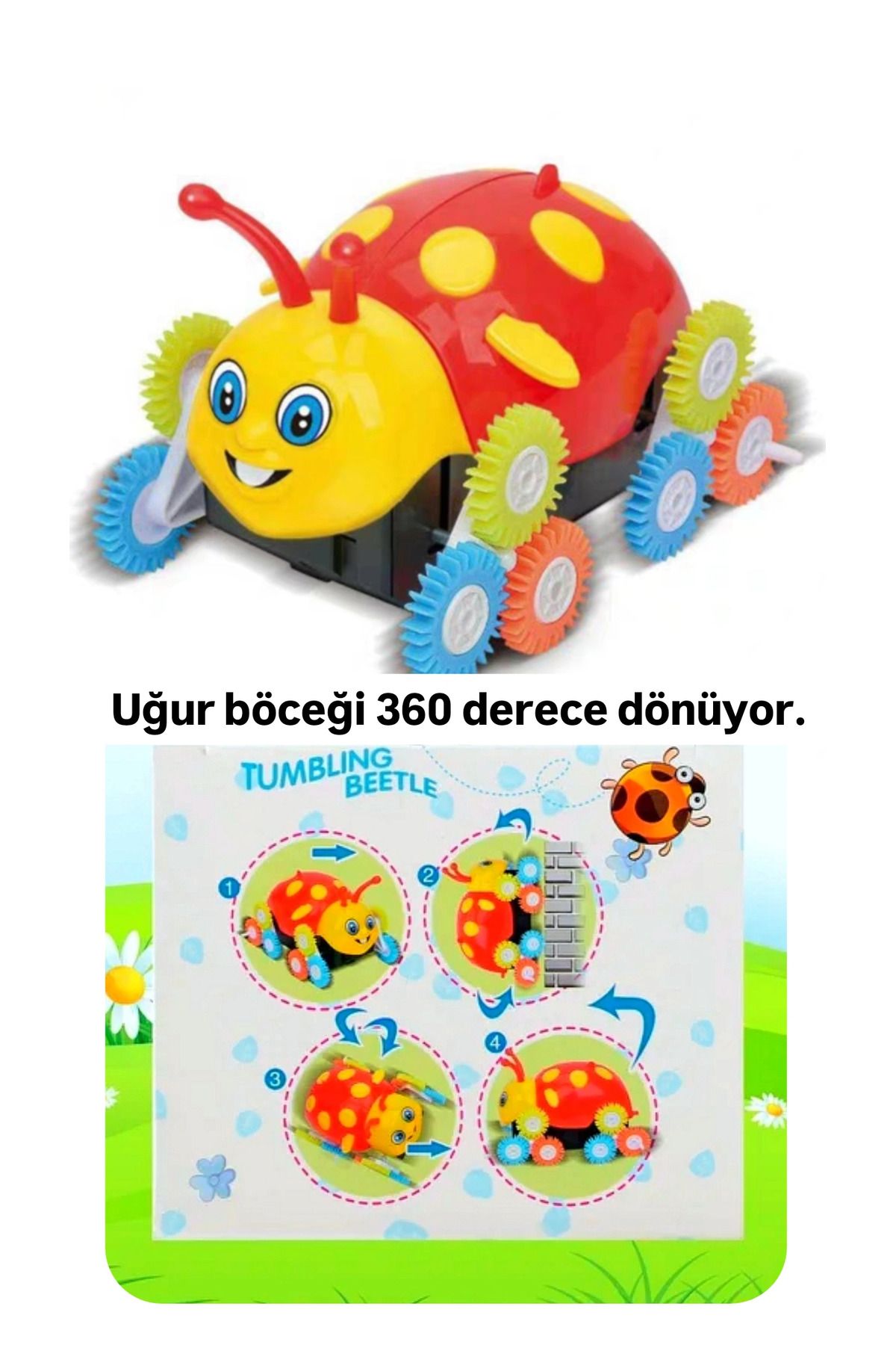 YerliToptan Neşeli uğur böceği, 360 derece dönüyor.