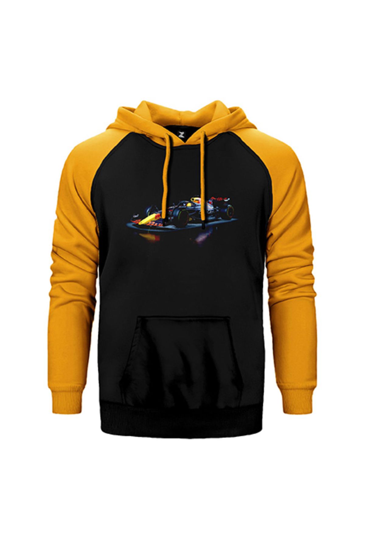 Z zepplin F1 Redbull Sarı Renk Reglan Kol Kapşonlu Sweatshirt