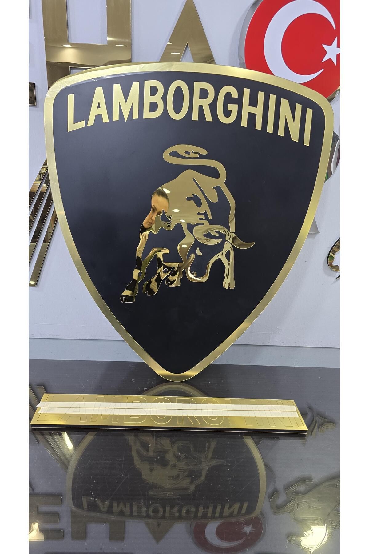 EHA LAZER Lüks araba logo duvar dekoru Lamborghini