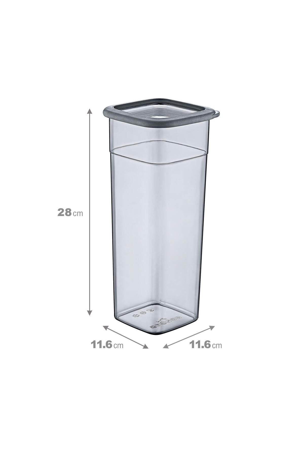 Smartware-Anthracite 2140 ml - Set of 12 Square Storage Containers 3