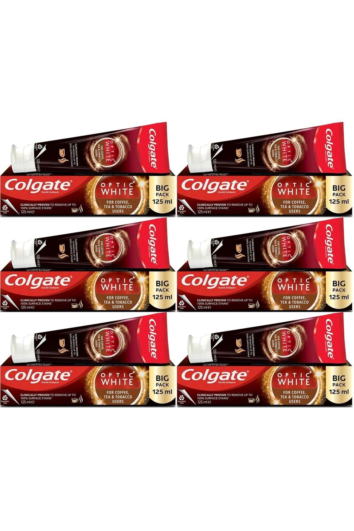 Colgate Diş Macunu Optic White 125ML Çay-Kahve-Sigara (6 Lı Set)