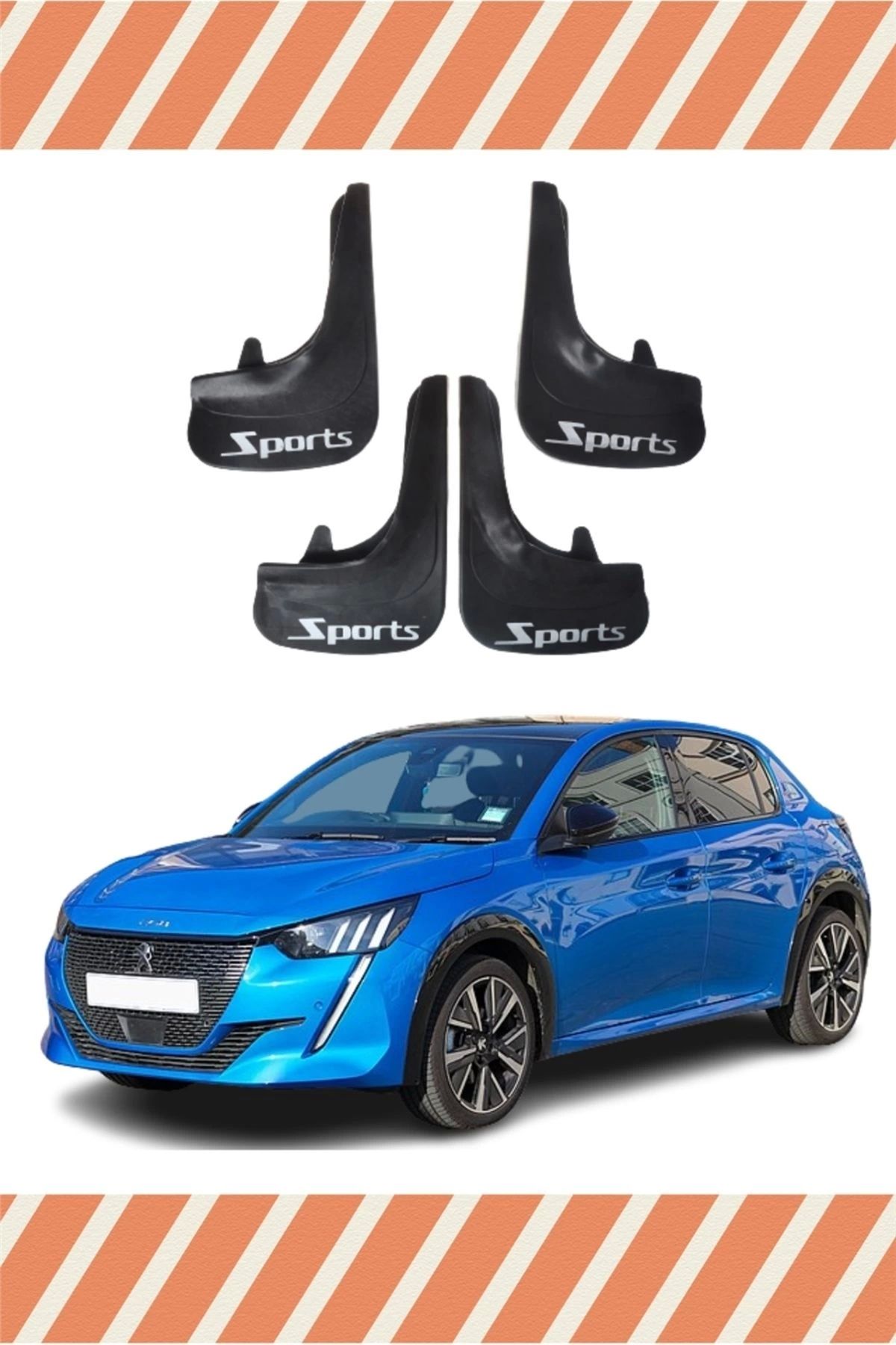 Alpax Peugeot 208 tüm kasalar Sports yazılı 4’lü tozluk çamurluk paçalık