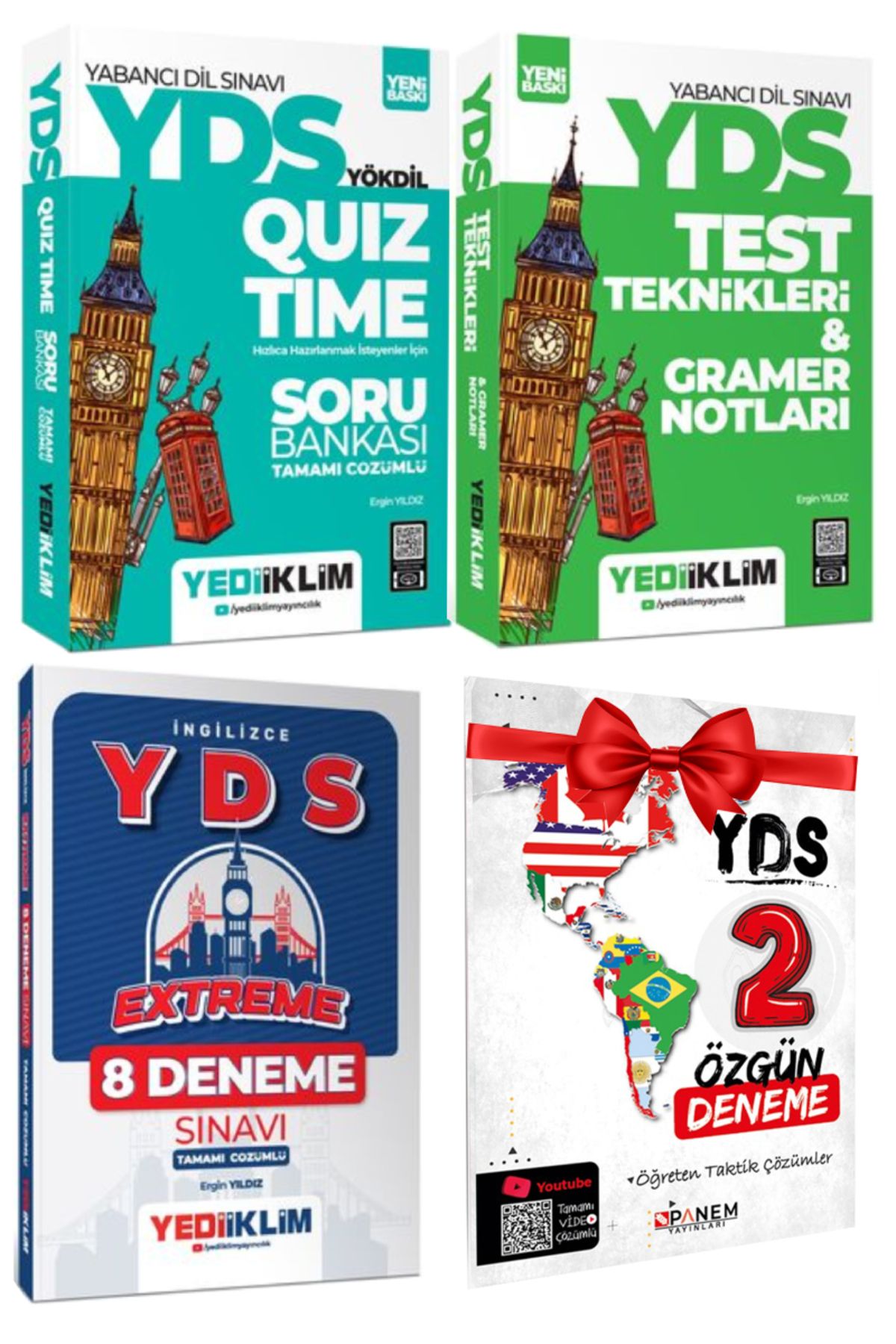 Yediiklim Yayınları 2025 Yediiklim YDS Soru Bankası+Yediiklim YDS Test Teknikleri+YDS 8 Deneme+Hediye