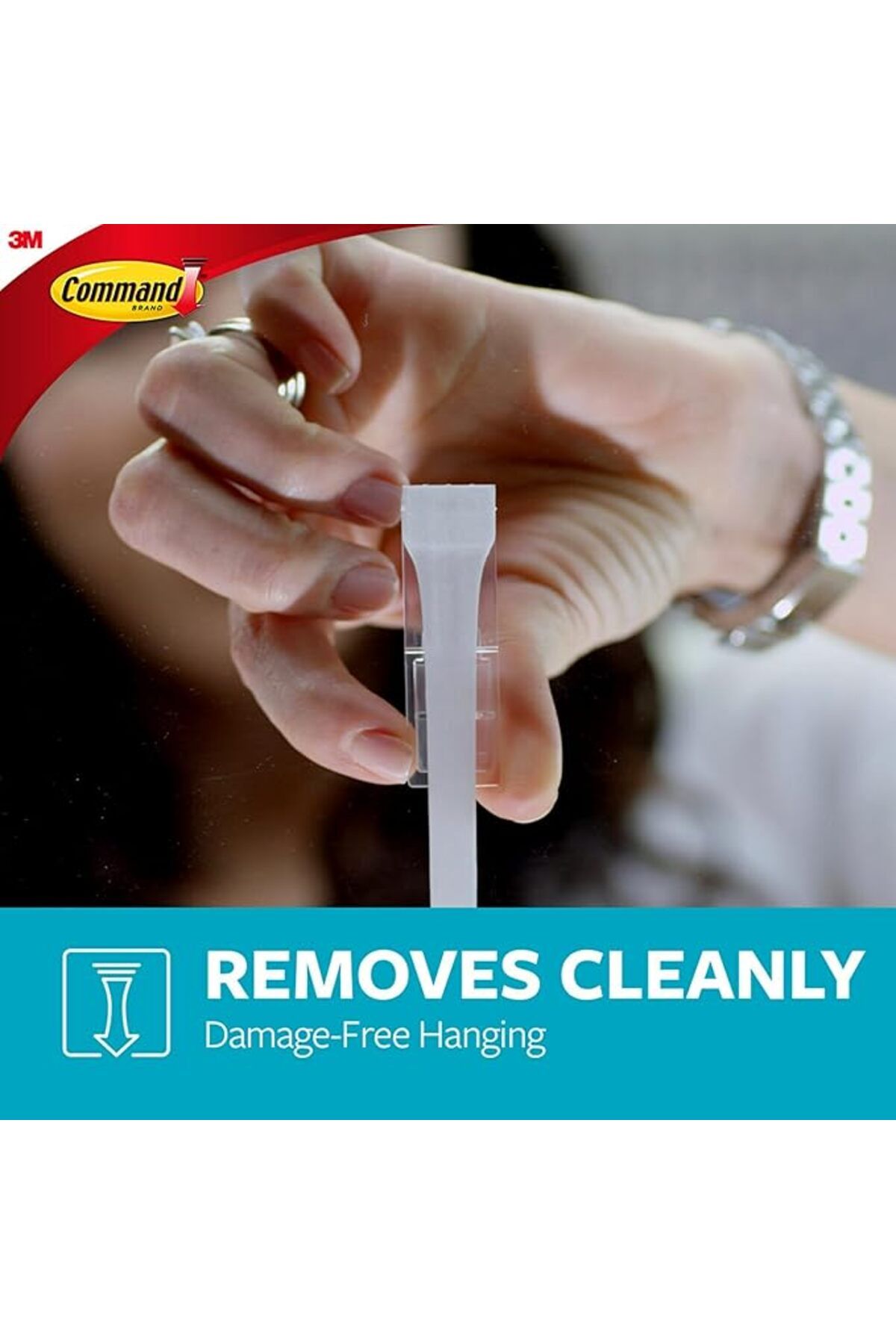 COMMAND-3M COMMAND™ DESIGNER HOOK WITH BATH STRIPS LARGE 17083B 1HK+2S/ PK 4