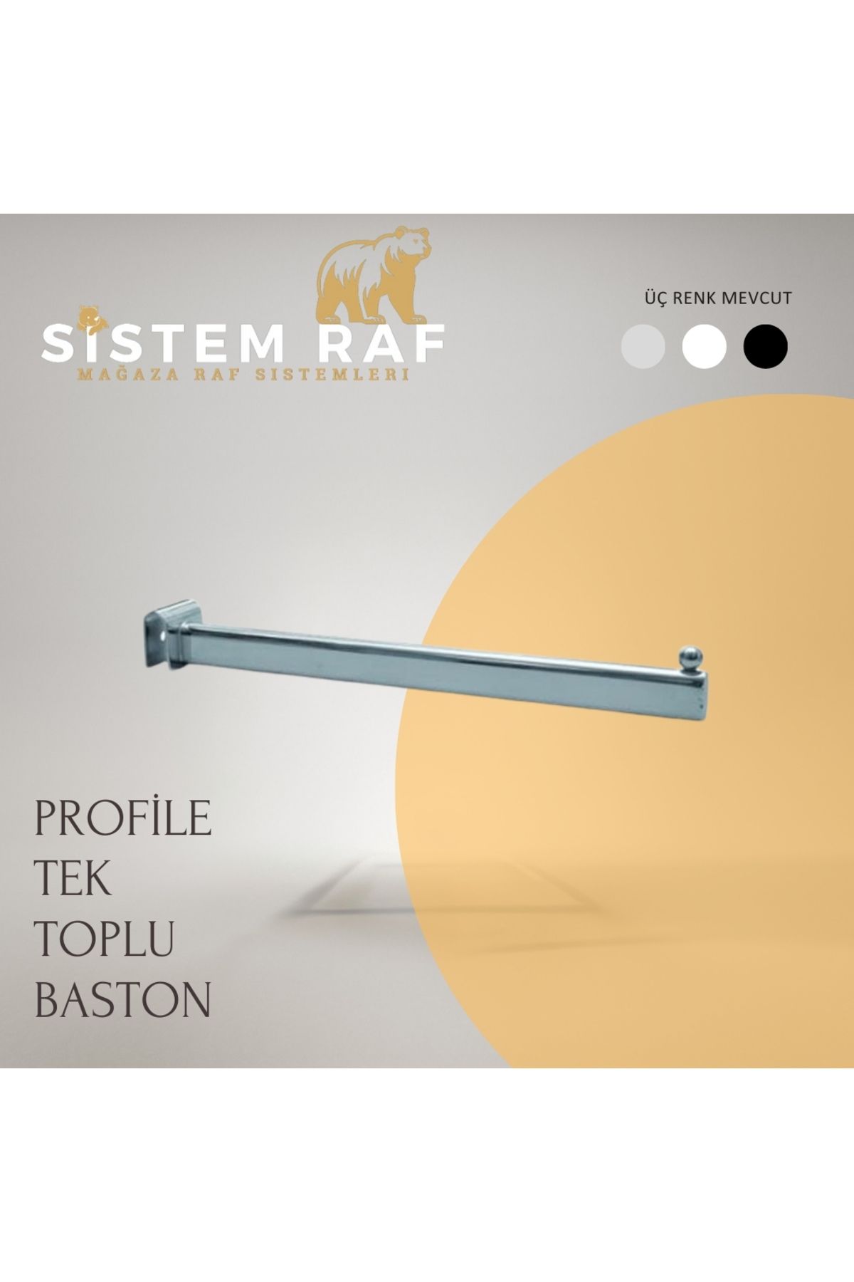 sistem raf 10*30 Profile Uyumlu Baston - Tek Toplu Baston