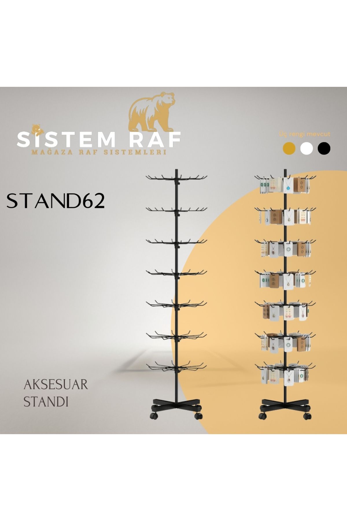 sistem raf 10 Telli , 7 Katlı Aksesuar Askılık Standı