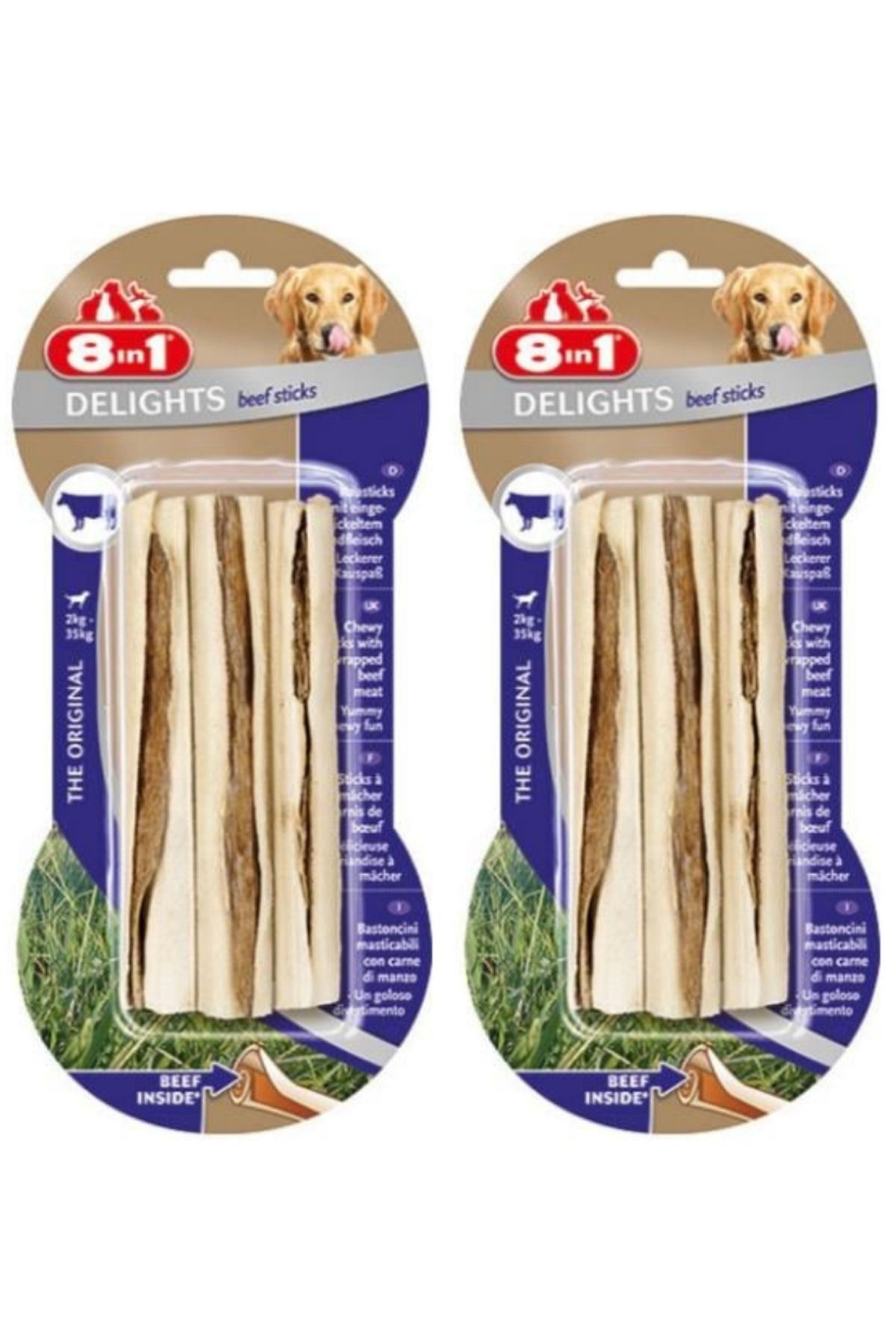 8in1 Delights Sticks Biftekli Çubuk Köpek Ödül Maması 75gr - 2 Adet