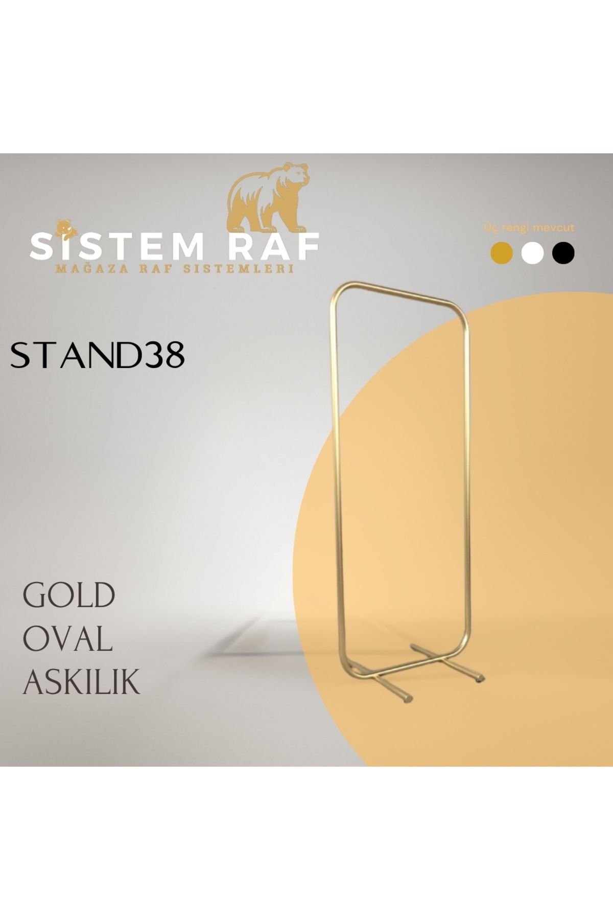 sistem raf Gold Oval Askılık - Orta Stand