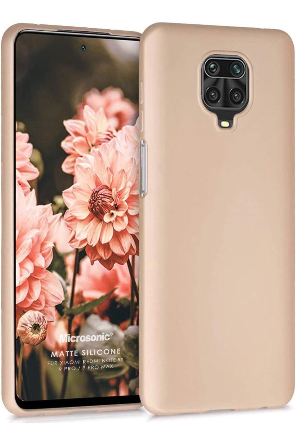 STOREMAX cmllashop Matte Silicone Xiaomi Redmi Note 9 Pro için Kılıf Gold [Redmi Note 9 Pro ile Uyumlu Kı