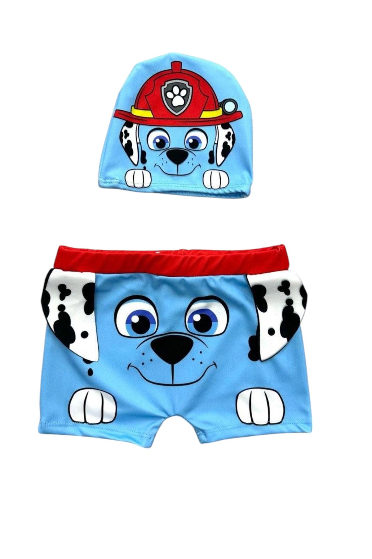 Lolliboomkids-Boy's Waist Adjustable Character Patterned Hipster Swimsuit Bonnet Set with Ear Detail 2