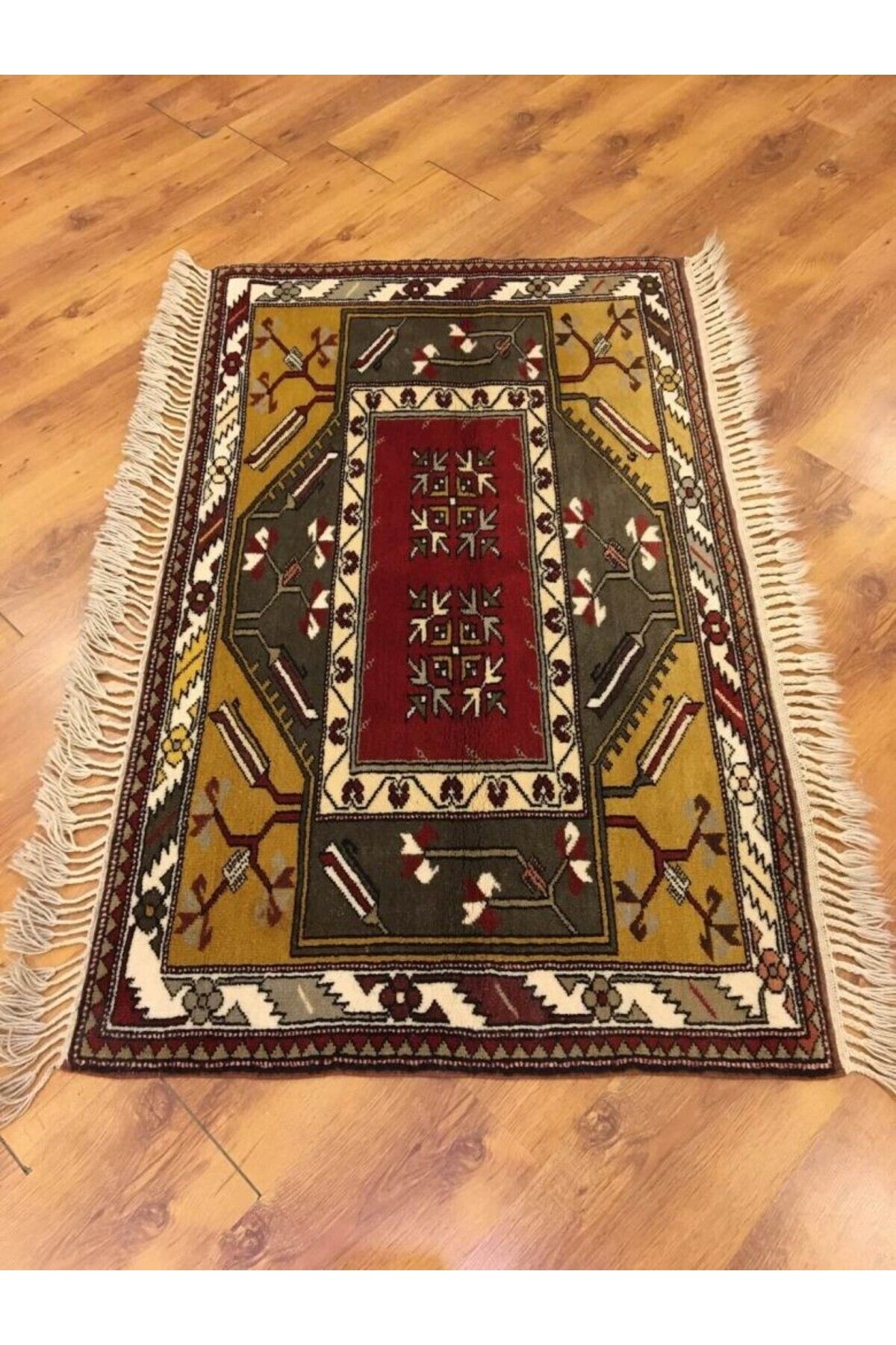 Handmade Geleneksel El Dokuma Bozalan Milas Halısı (85x140 cm, 1.19 m²)