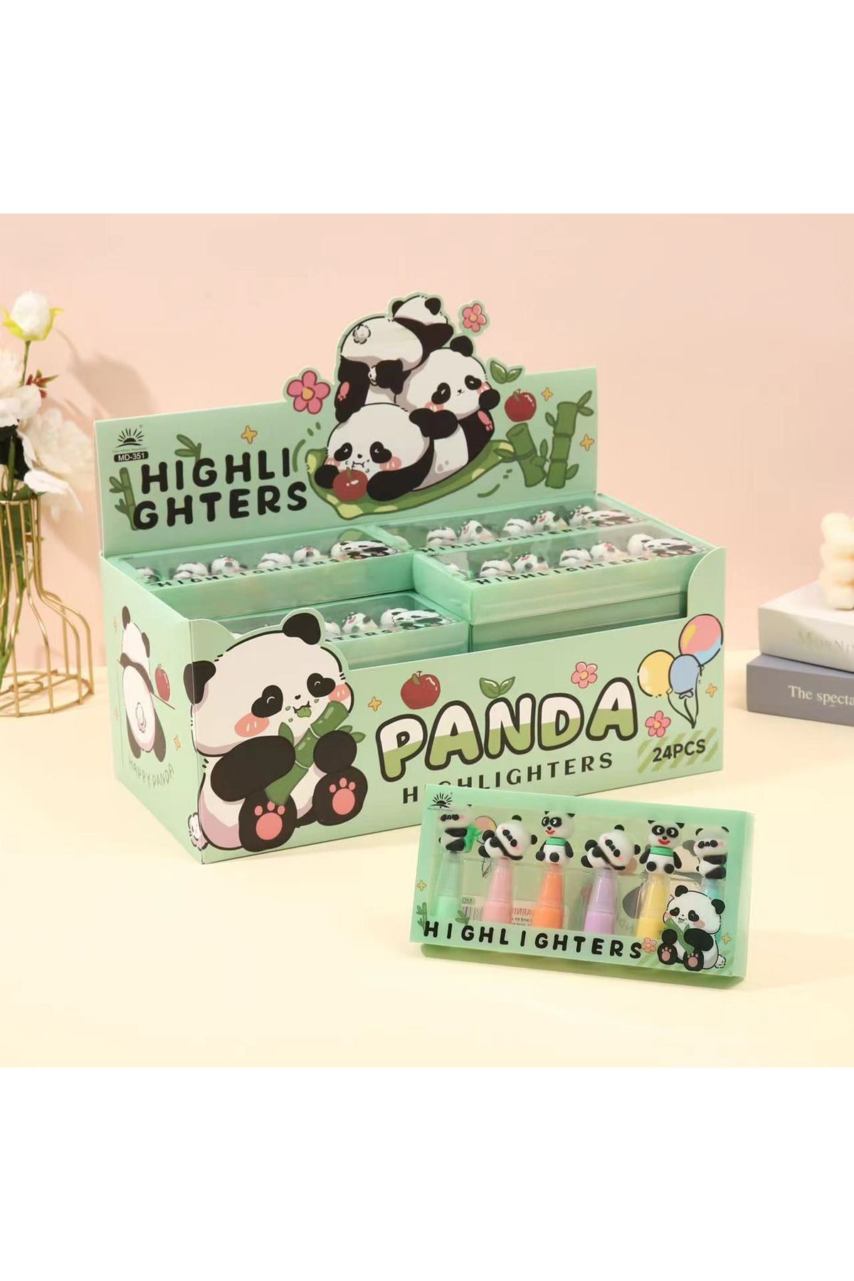 joyland Highlighter Fosforlu Kalem 6'lı Set Panda Desenli