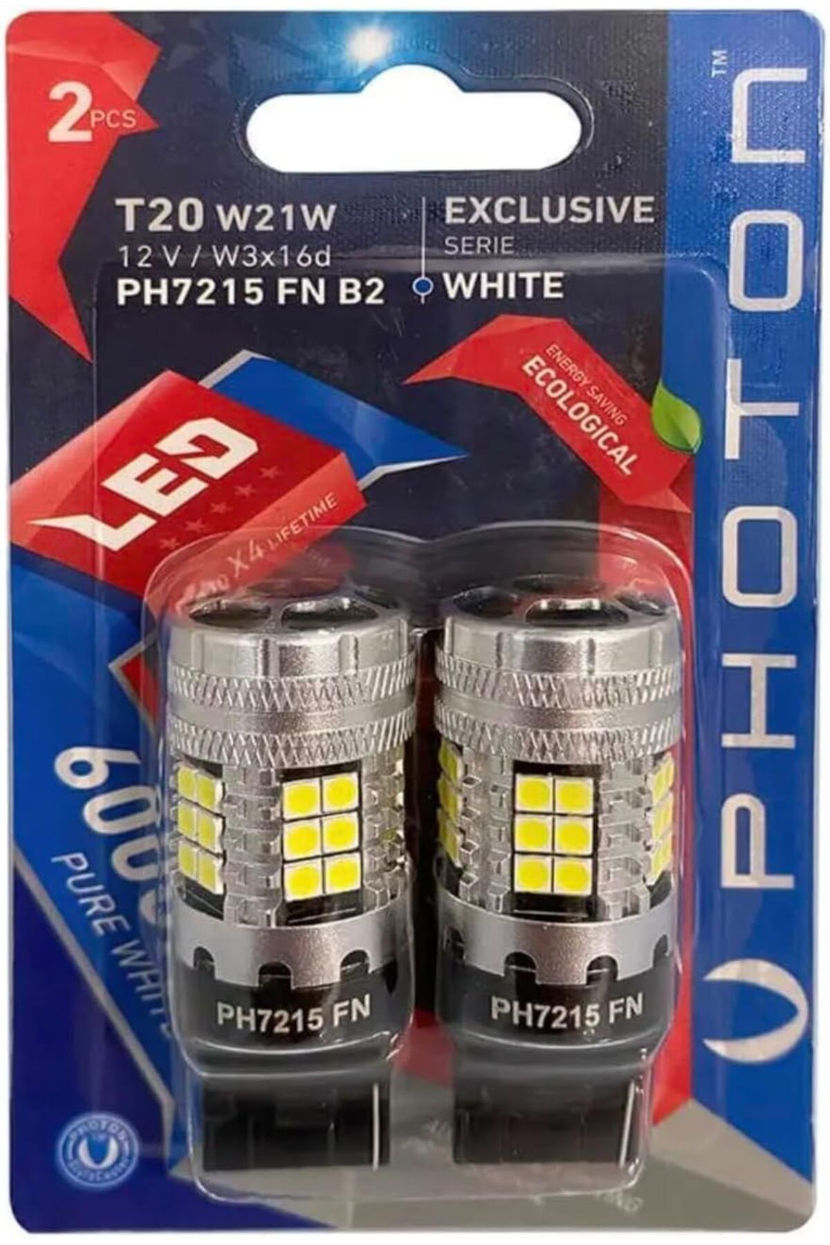 STOREMAX cmllashop T20 W21W 12V Beyaz Fanlı LED Özel Seri Ampul Seti, 2 Adet 542093
