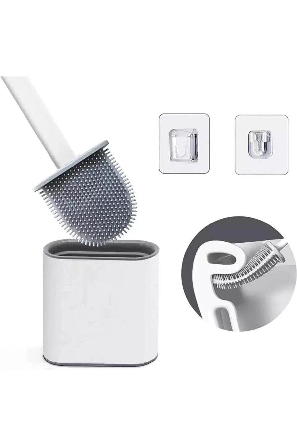 STOREMAX mrttnca Duvara Yapışkanlı Silikon Uçlu Klozet Fırçası Beyaz (Nks146) trndymrt 1087243