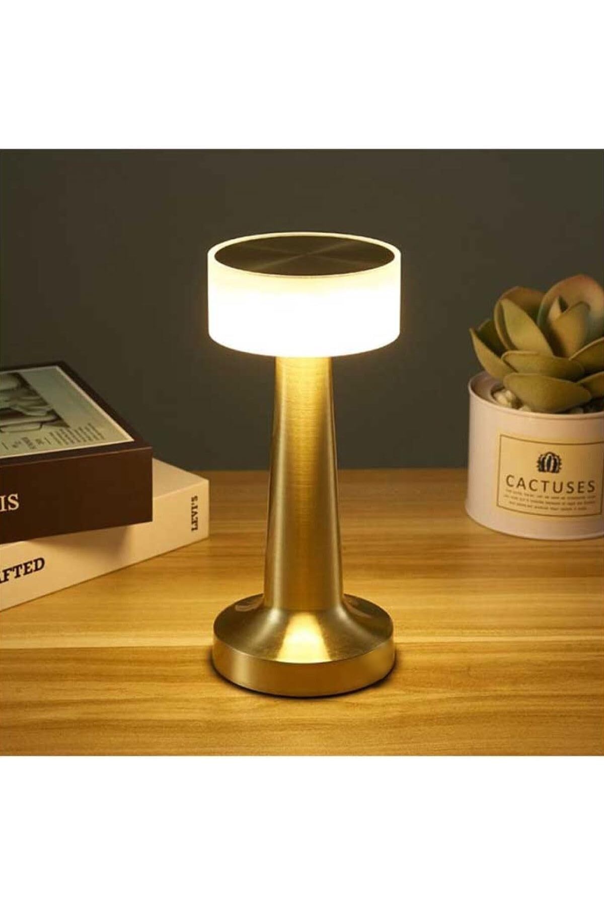 yenibagshop Şarjlı Masa Lambası Dimmerli Dekoratif Abajur Cata Denver Dokunmatik Yemek Masası Lambası